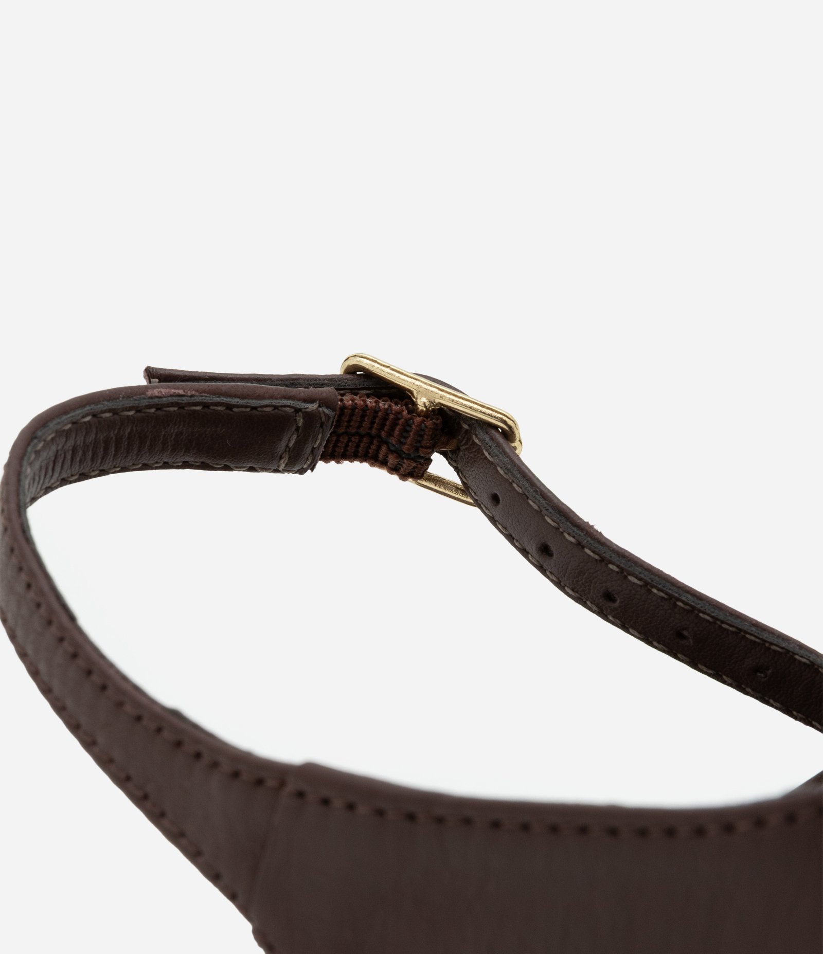 Sandália Rasteira em Couro com Cabedal Assimétrico Marrom 4