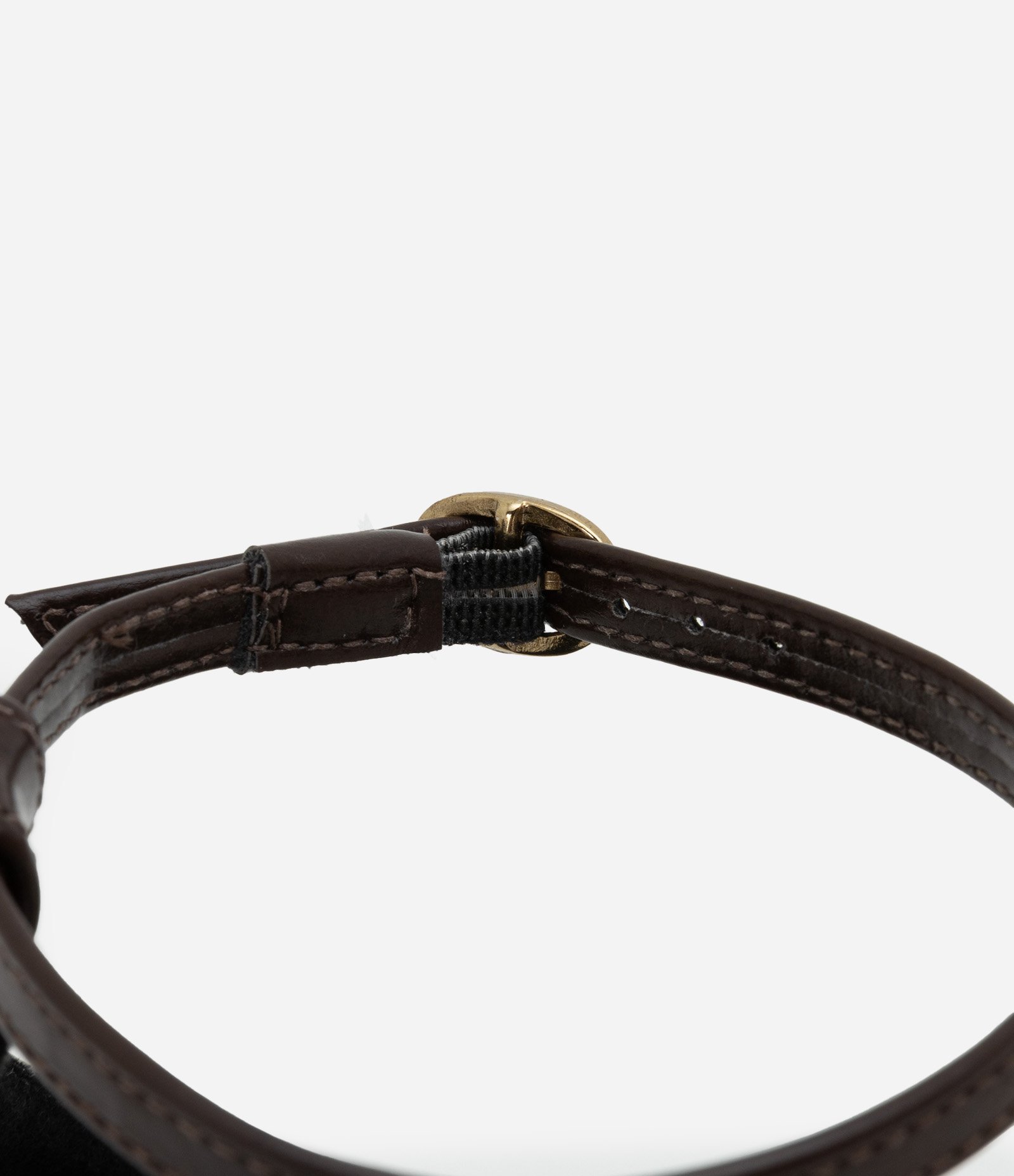 Sandália de Salto Fino com Laço e Esfera Contrastante Marrom 4