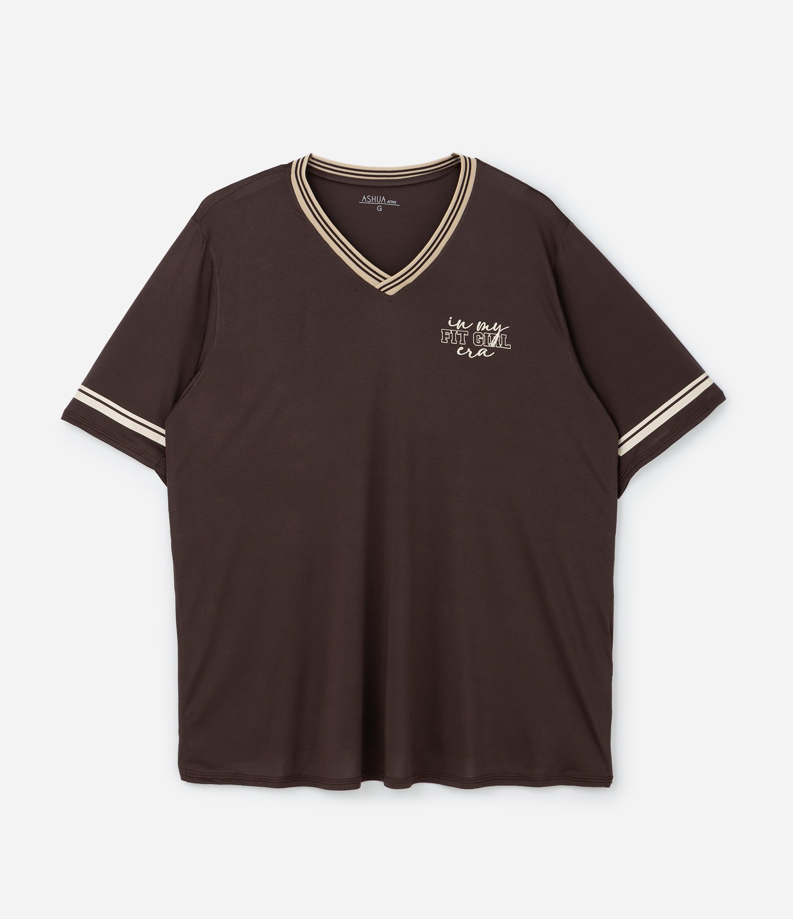 Camiseta Oversized Esportiva em Tecnologia Dry Curve & Plus Size Marrom 4