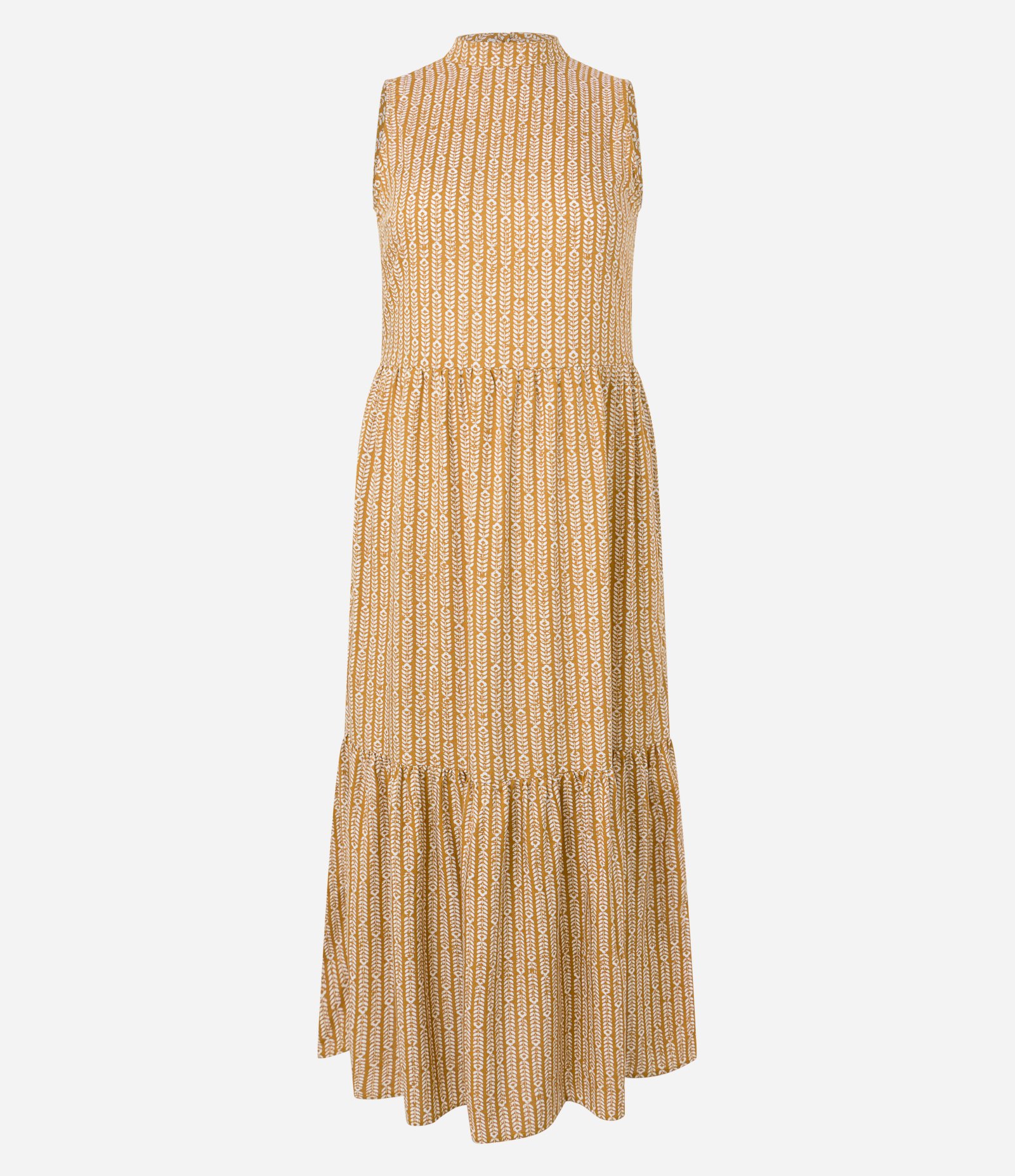 Vestido Evasê Longo em Viscose com Estampa Ramos de Flor Bicolor 5