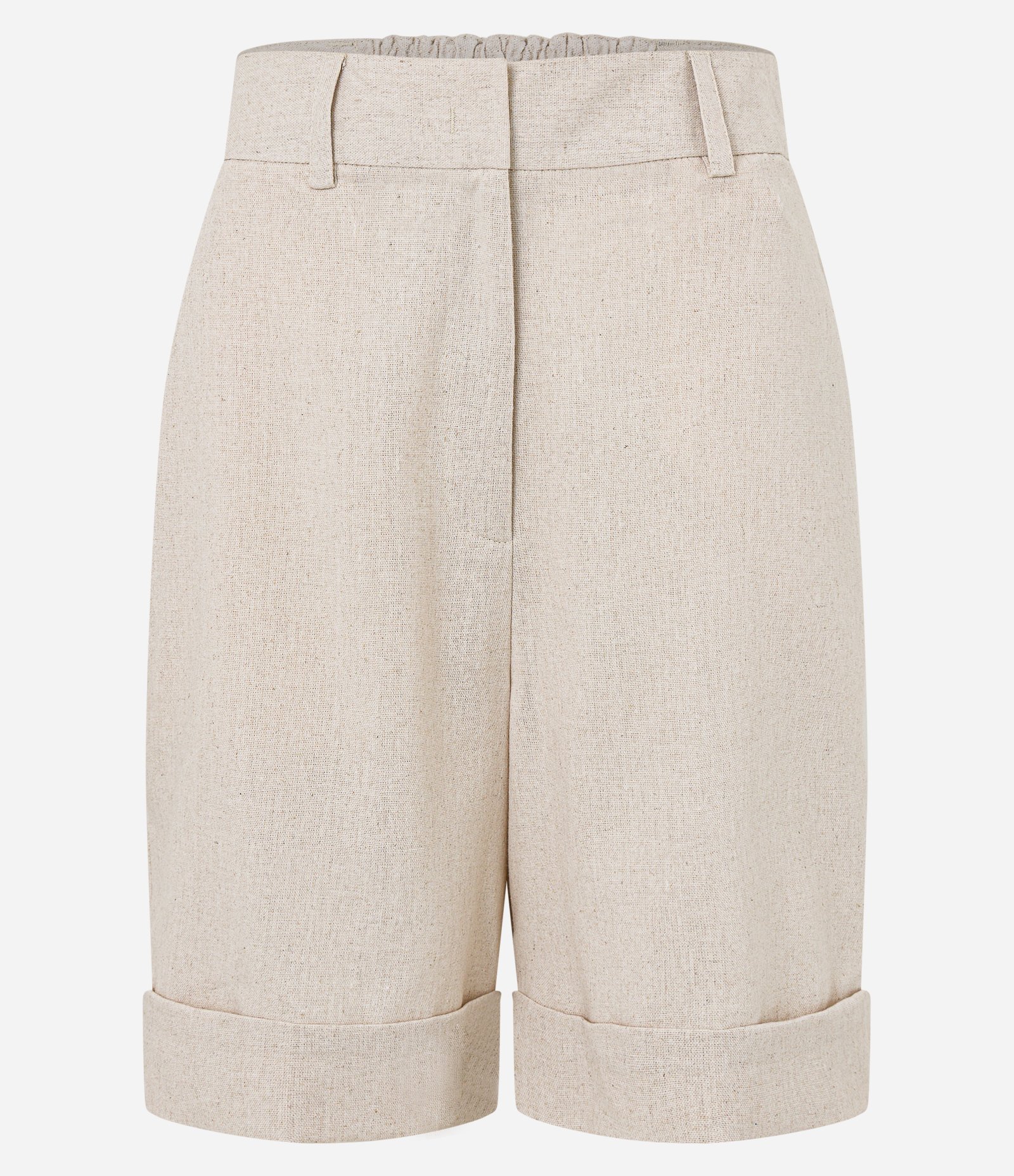 Bermuda Reta Alfaiatada com Barra Italiana Bege 5