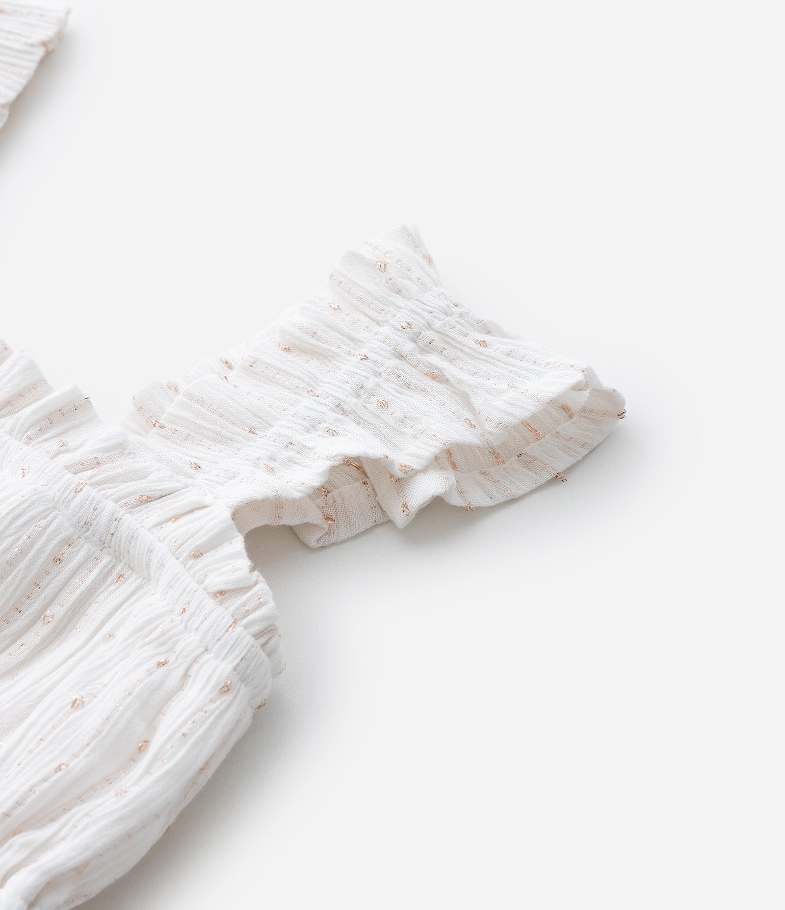 Vestido Infantil de Alcinha com Detalhes Franzidos - Tam 1 a 6 Anos Branco 4