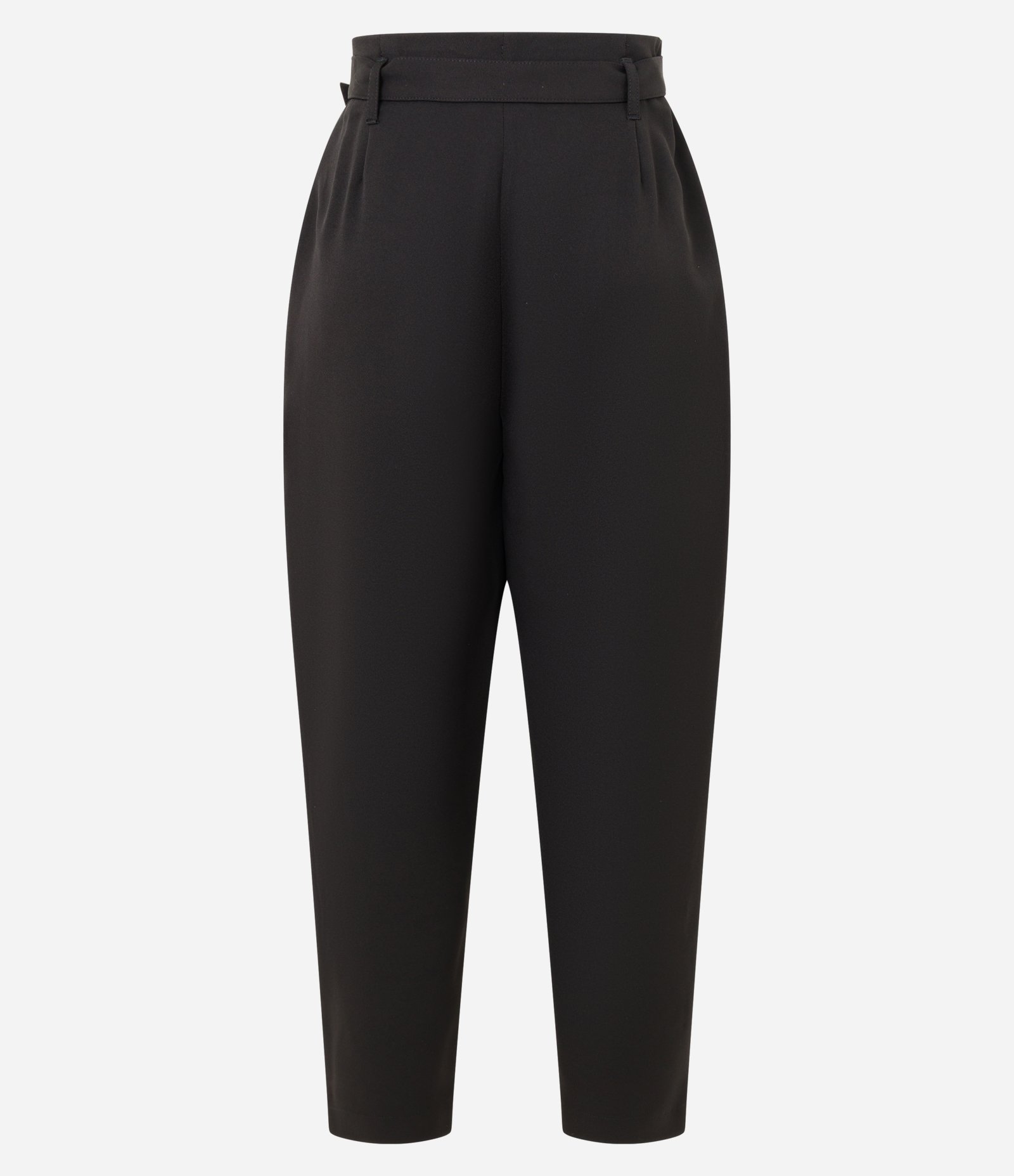 Calça Cenoura Alfaiatada Cintura Alta com Cinto Afivelado Preto 6