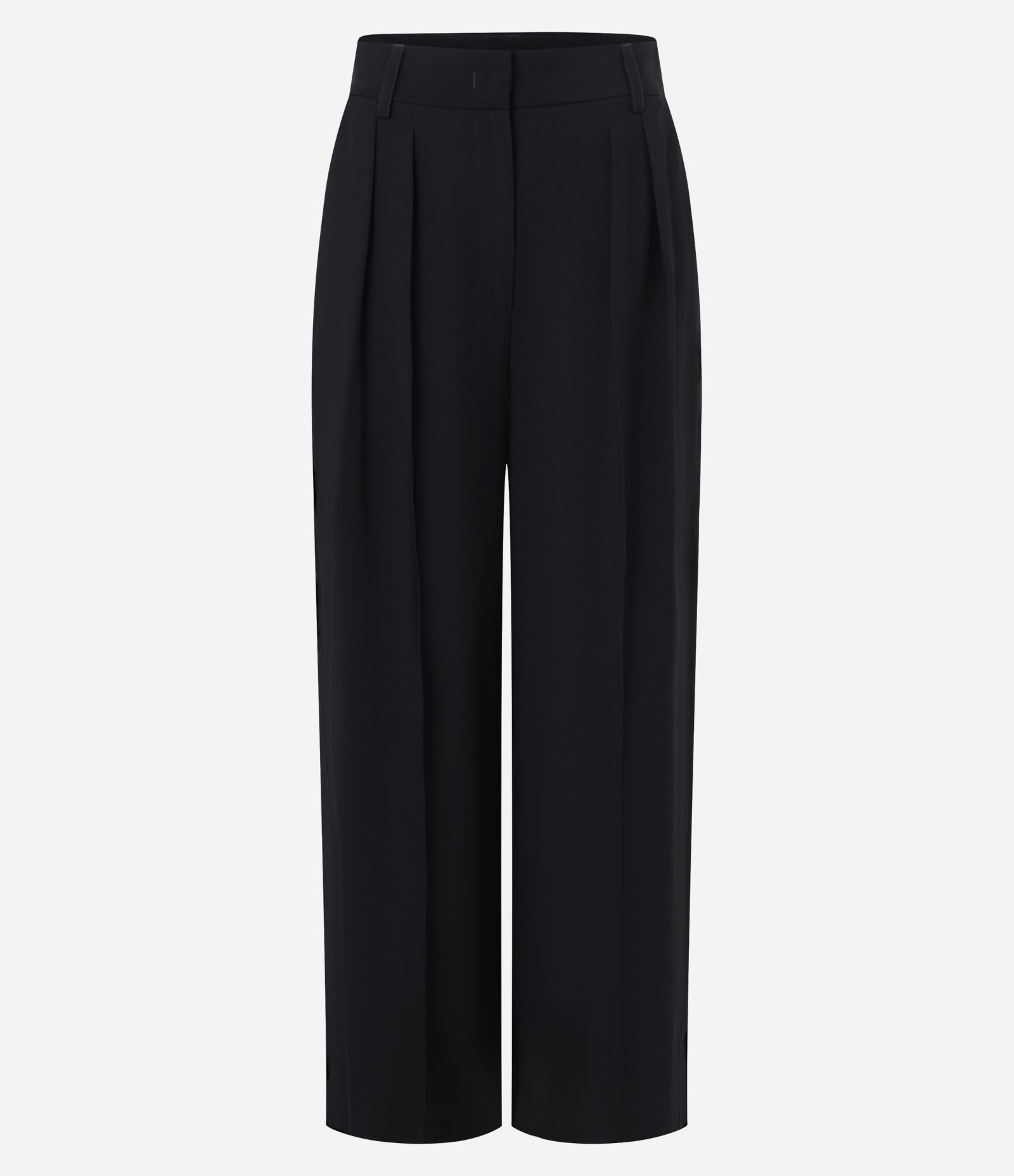 Calça Pantalona Alfaiataria Cintura Alta em Viscose com Pregas Preto 5