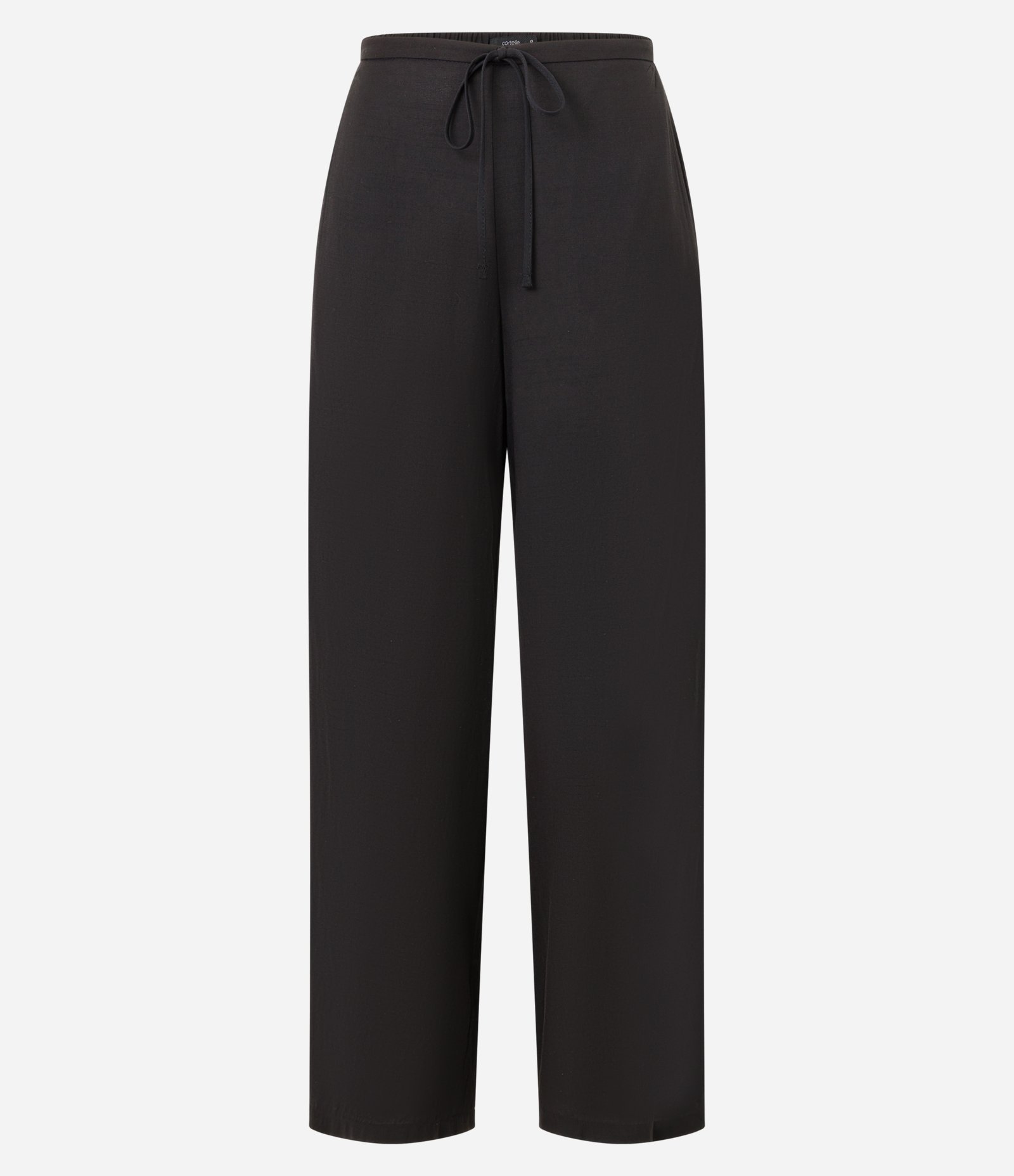 Calça Wide Leg com Amarração no Cós Preto 7