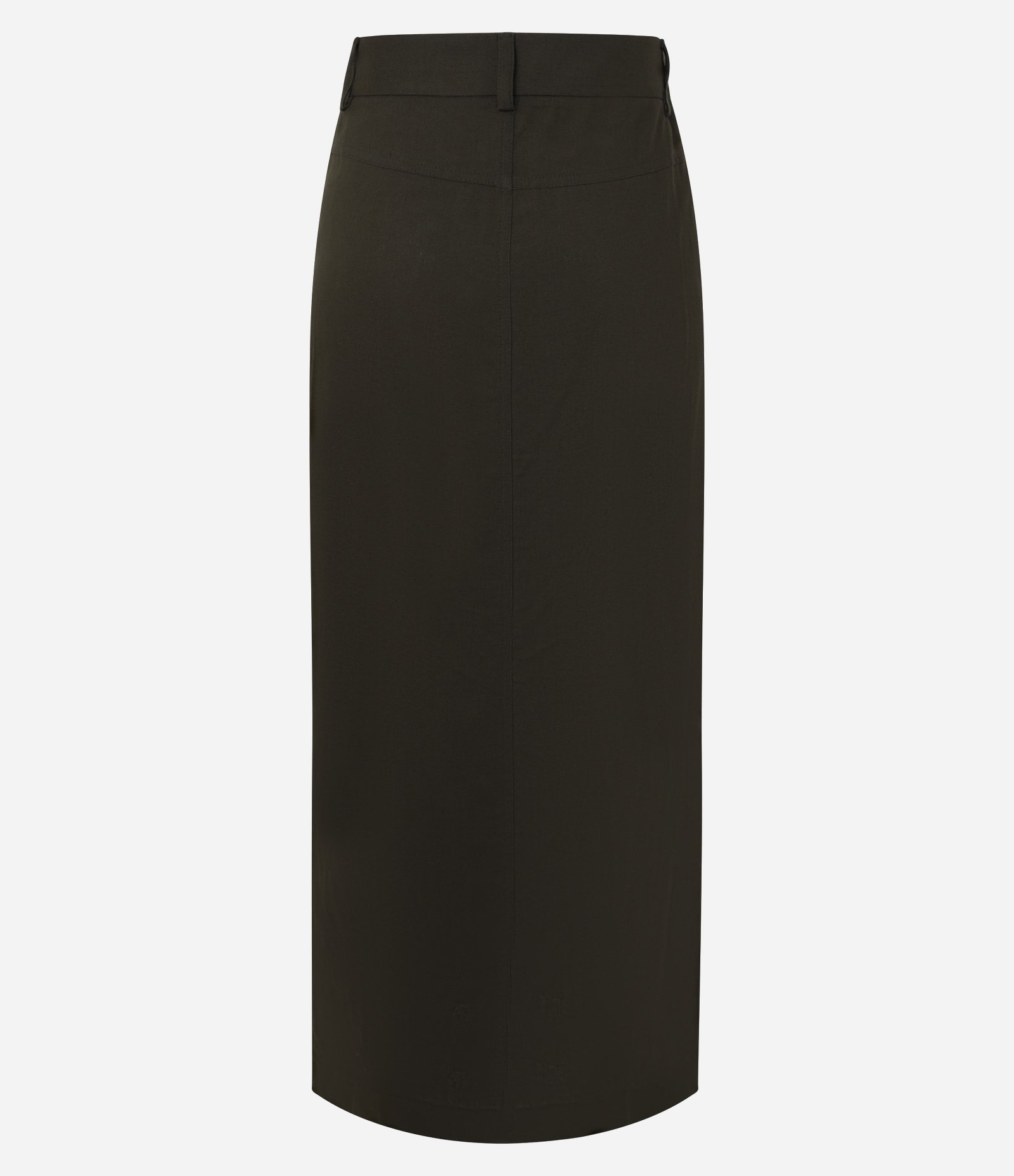 Saia Longa em Viscolinho com Bolsos e Fenda Verde 2