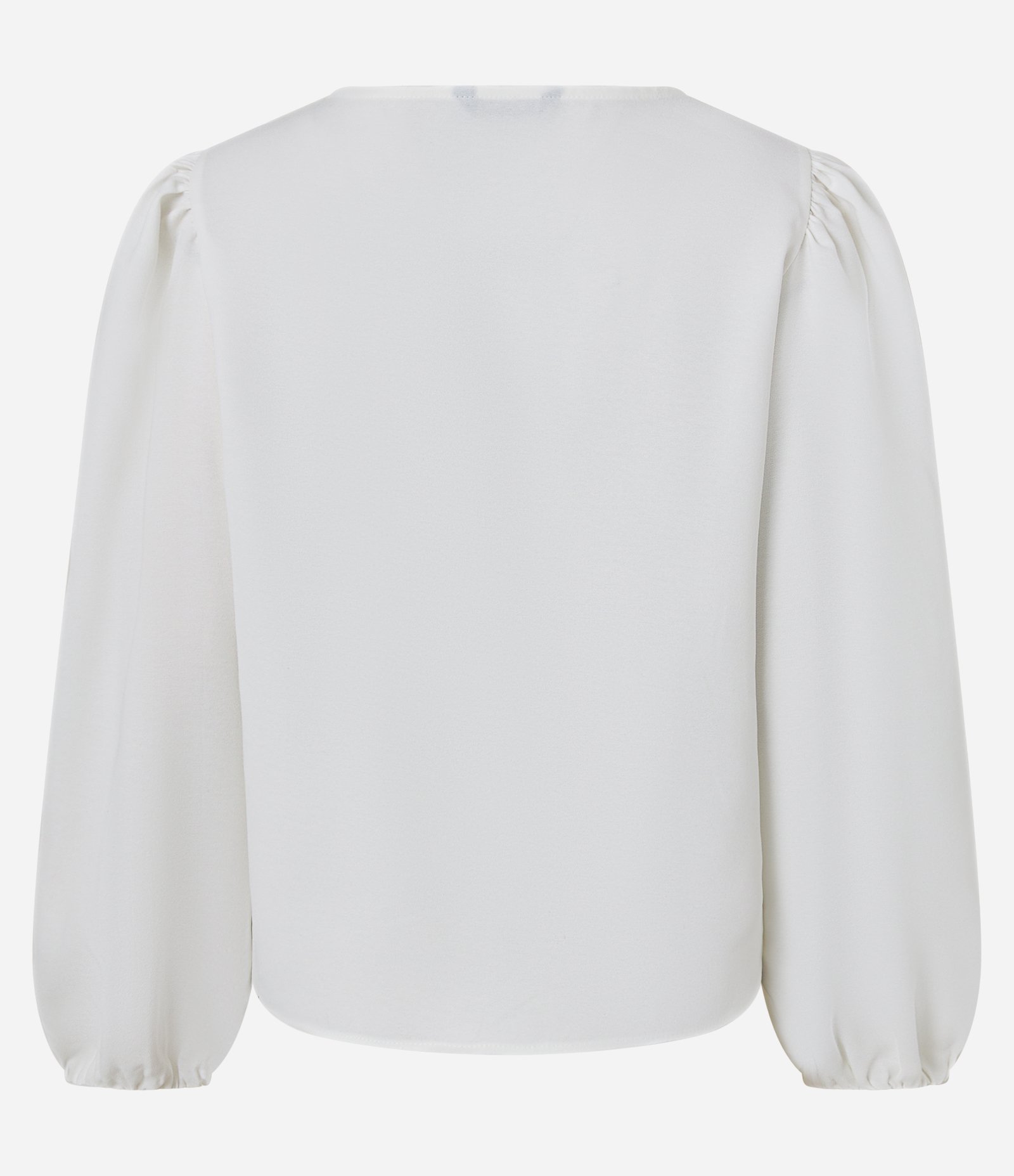 Blusa Acetinada com Pingente de Coração na Amarração da Gola Off White 6