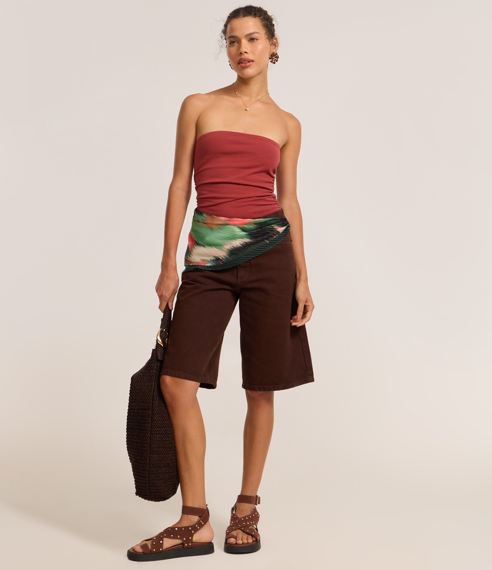 Blusa em Cotton com Franzidos Laterais Vermelho 1