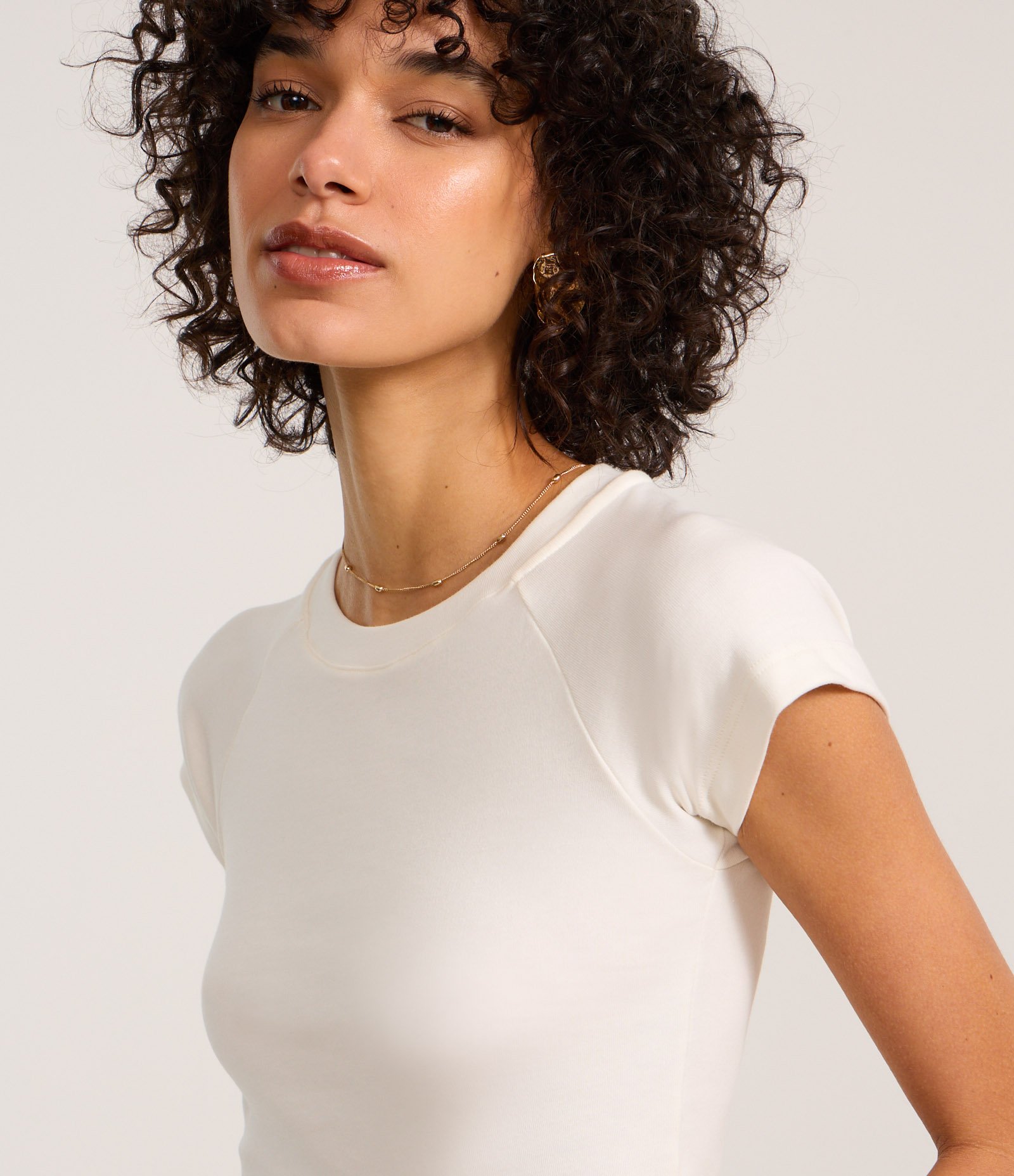 Blusa Curta em Suedine com Cava Raglan Branco 3