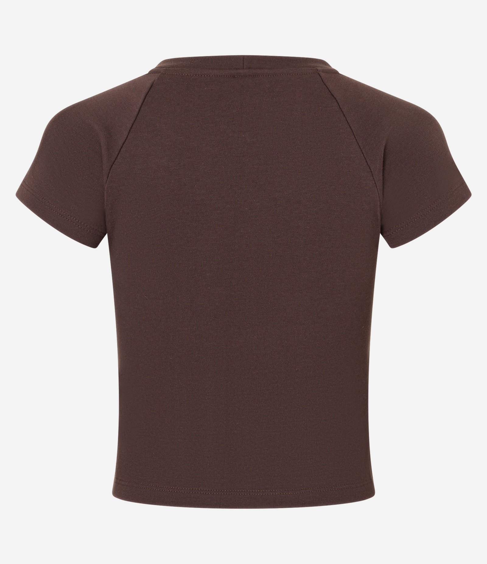 Blusa Curta em Suedine com Cava Raglan Marrom 5
