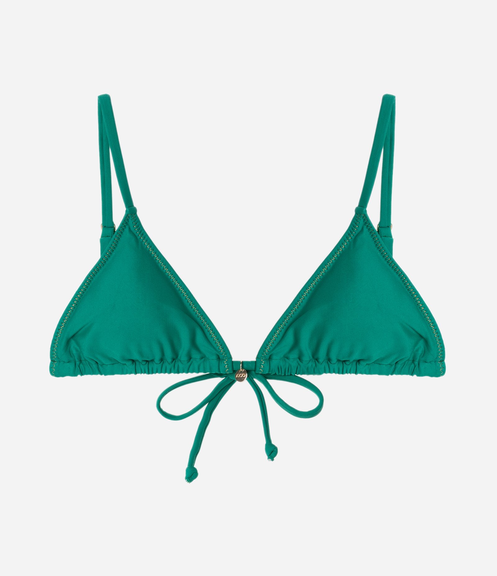 Biquíni Top Cortininha em Microfibra com Pesponto em Fio Metalizado Verde Bandeira 5