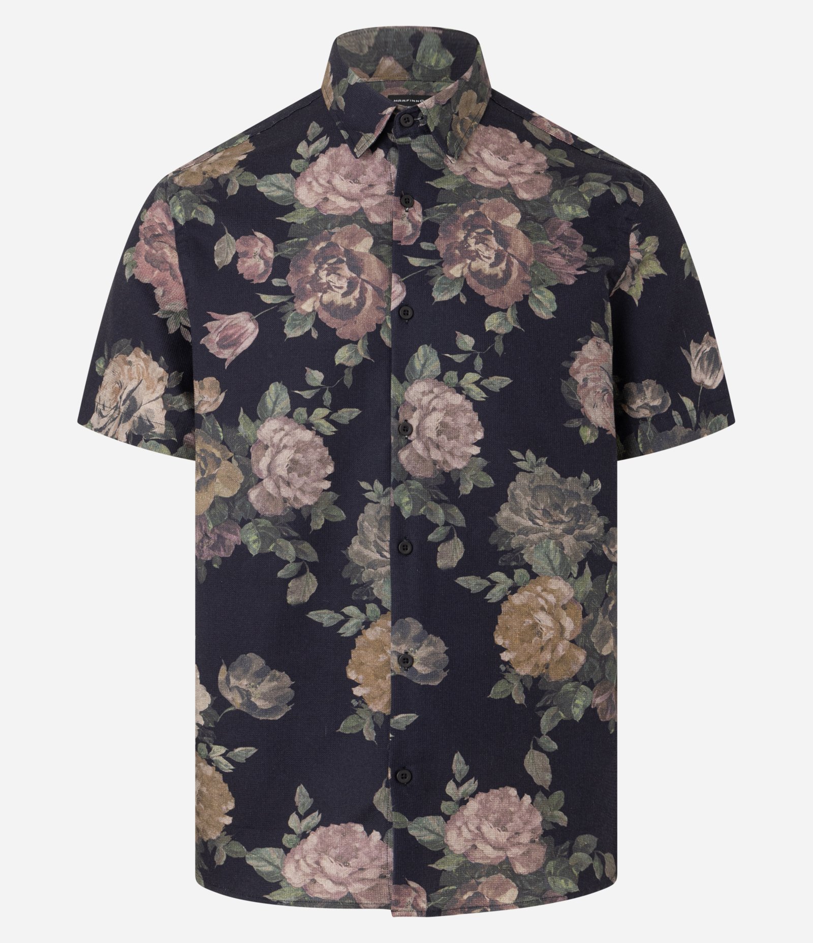 Camisa Anarruga com Botões e Estampa Floral Preto 4