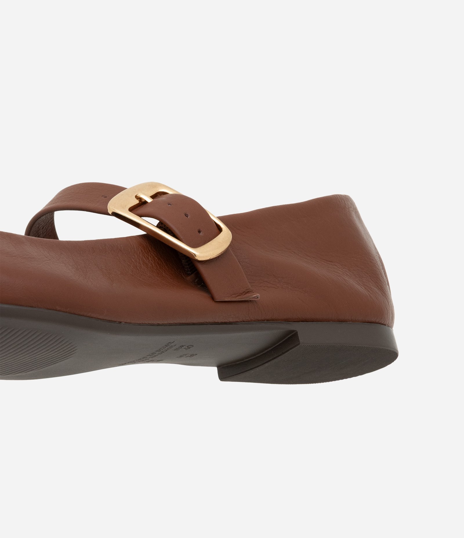 Sapatilha Couro com Fivela Quadrada Marrom 5