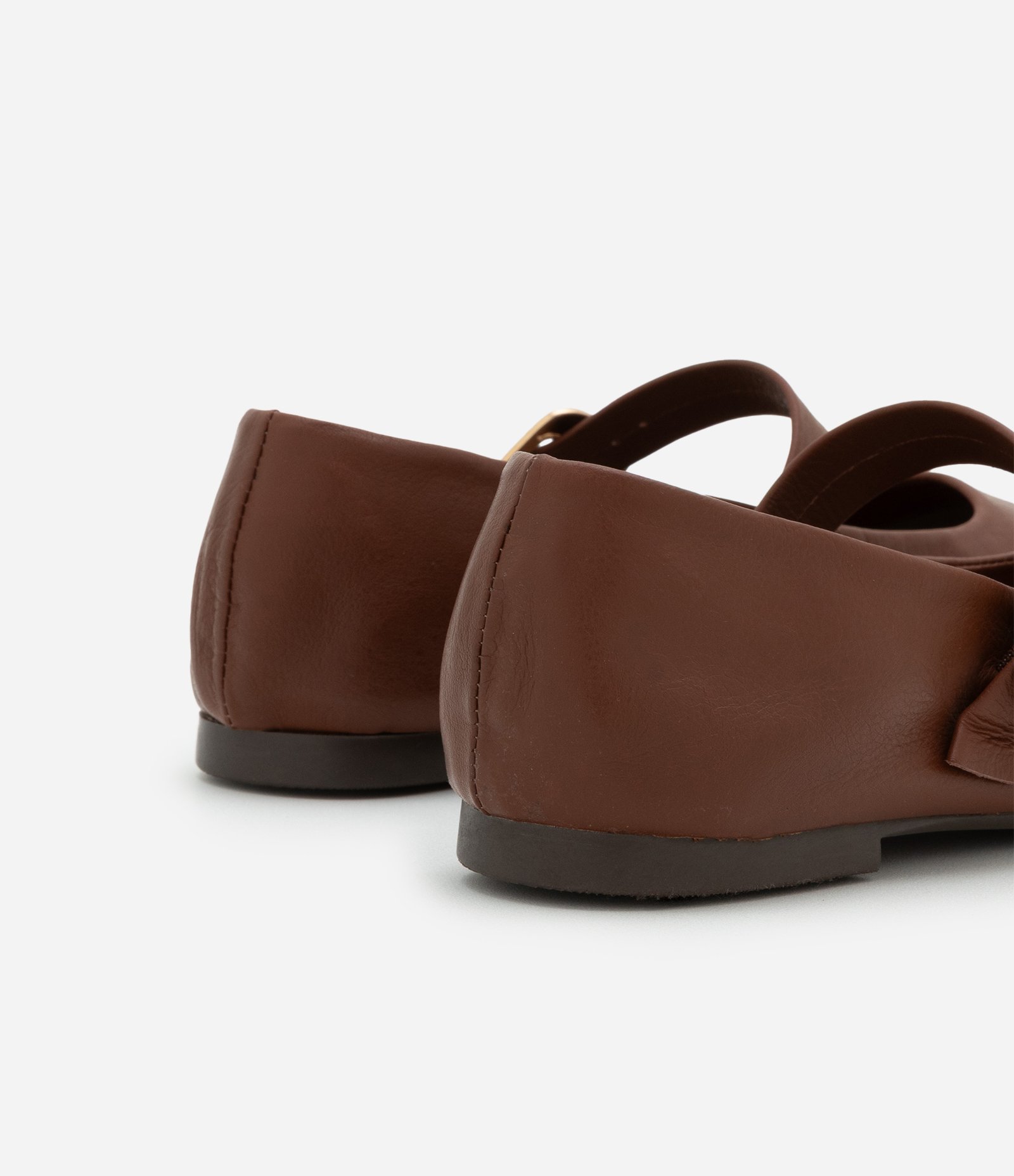 Sapatilha Couro com Fivela Quadrada Marrom 6