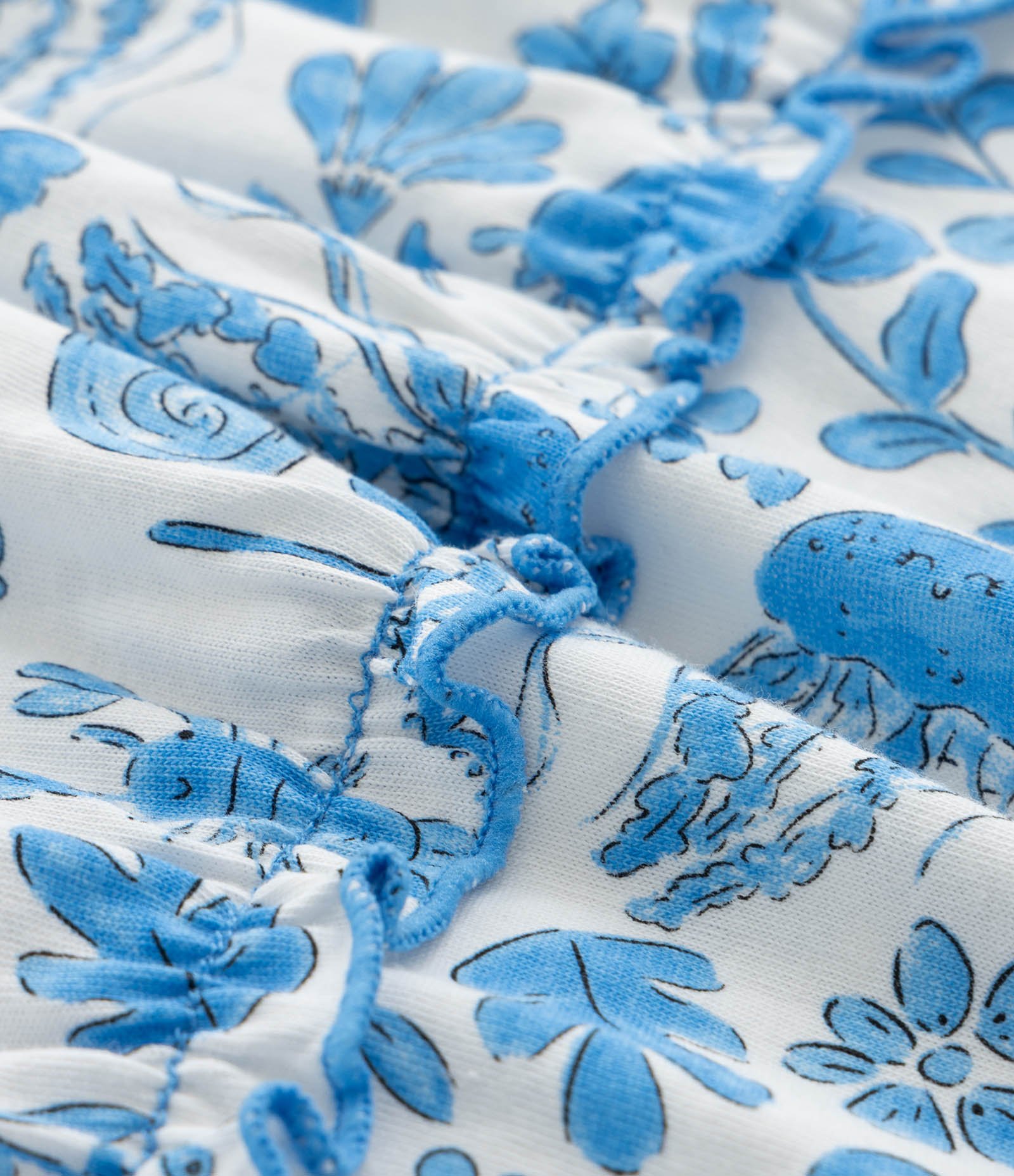 Vestido Infantil Marias com Estampa Fundo do Mar - Tam 1 a 6 Anos Branco/Azul 3