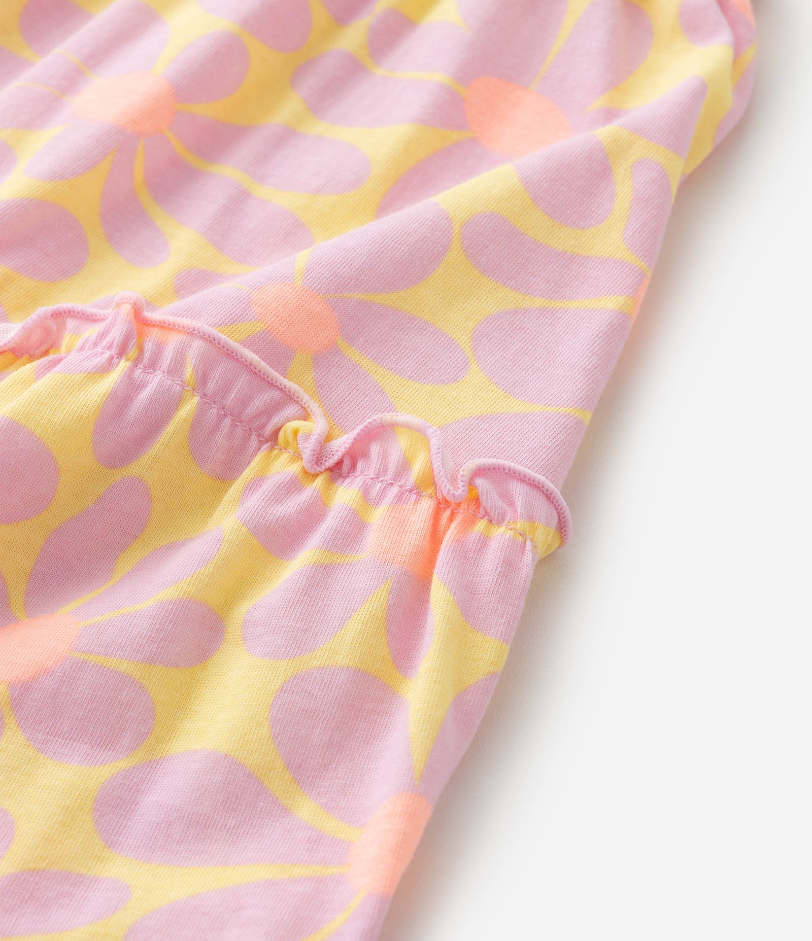 Vestido Infantil Marias com Estampa de Flores - Tam 1 a 6 Anos Amarelo/Rosa 4