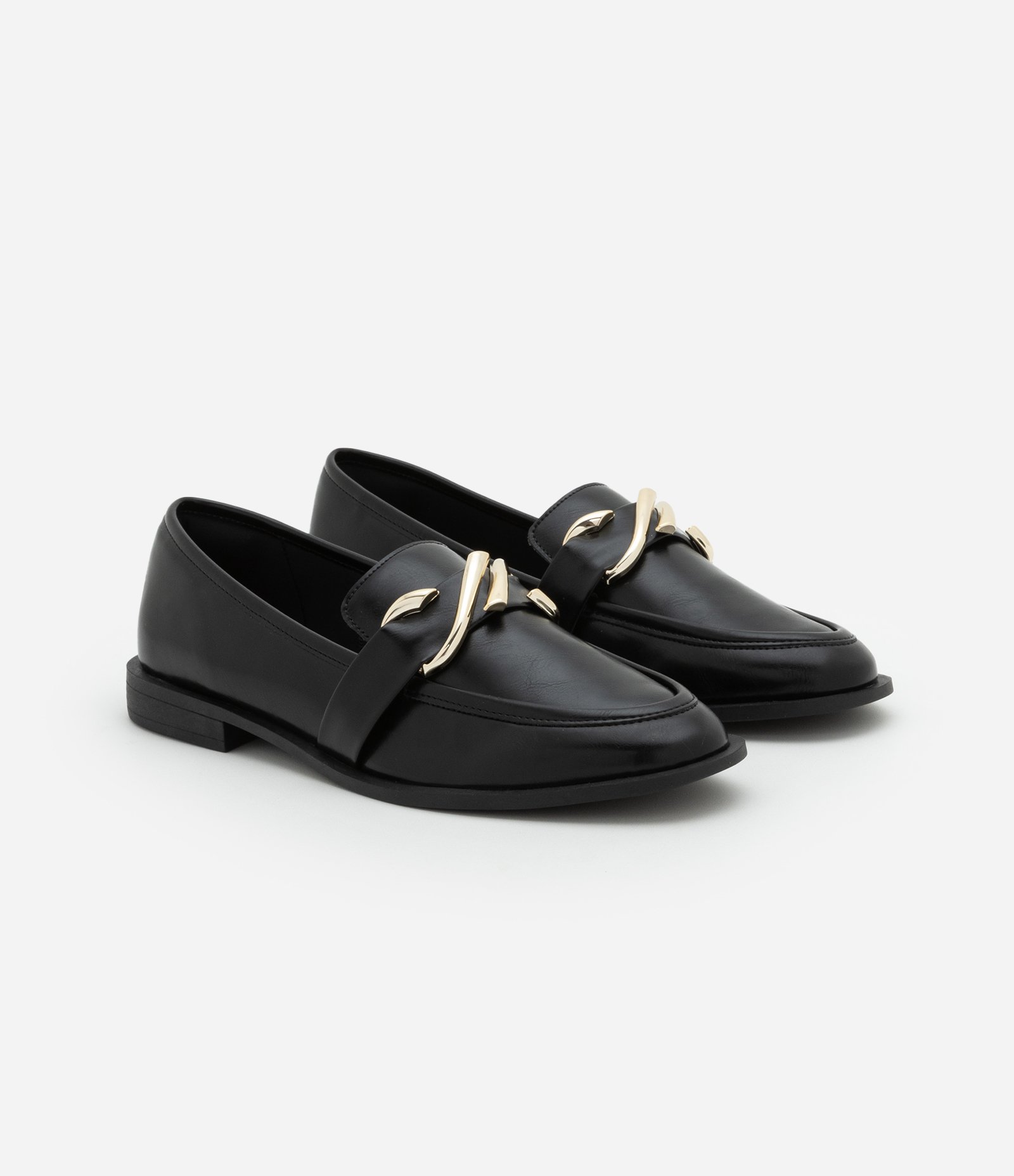 Sapato Mocassim com Detalhe Trançado Preto 2