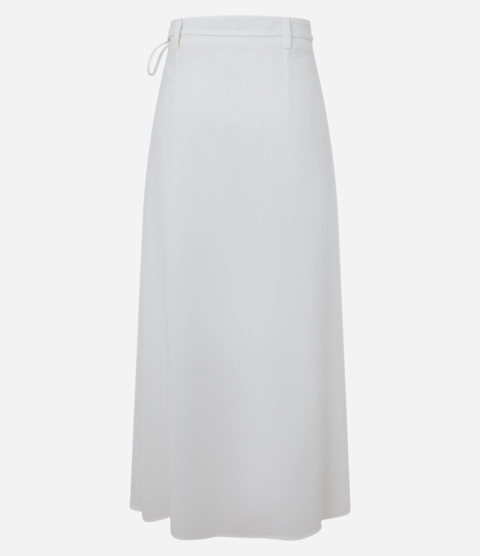 Saia Long Midi em Viscolinho com Cintinho e Fenda Branco 7