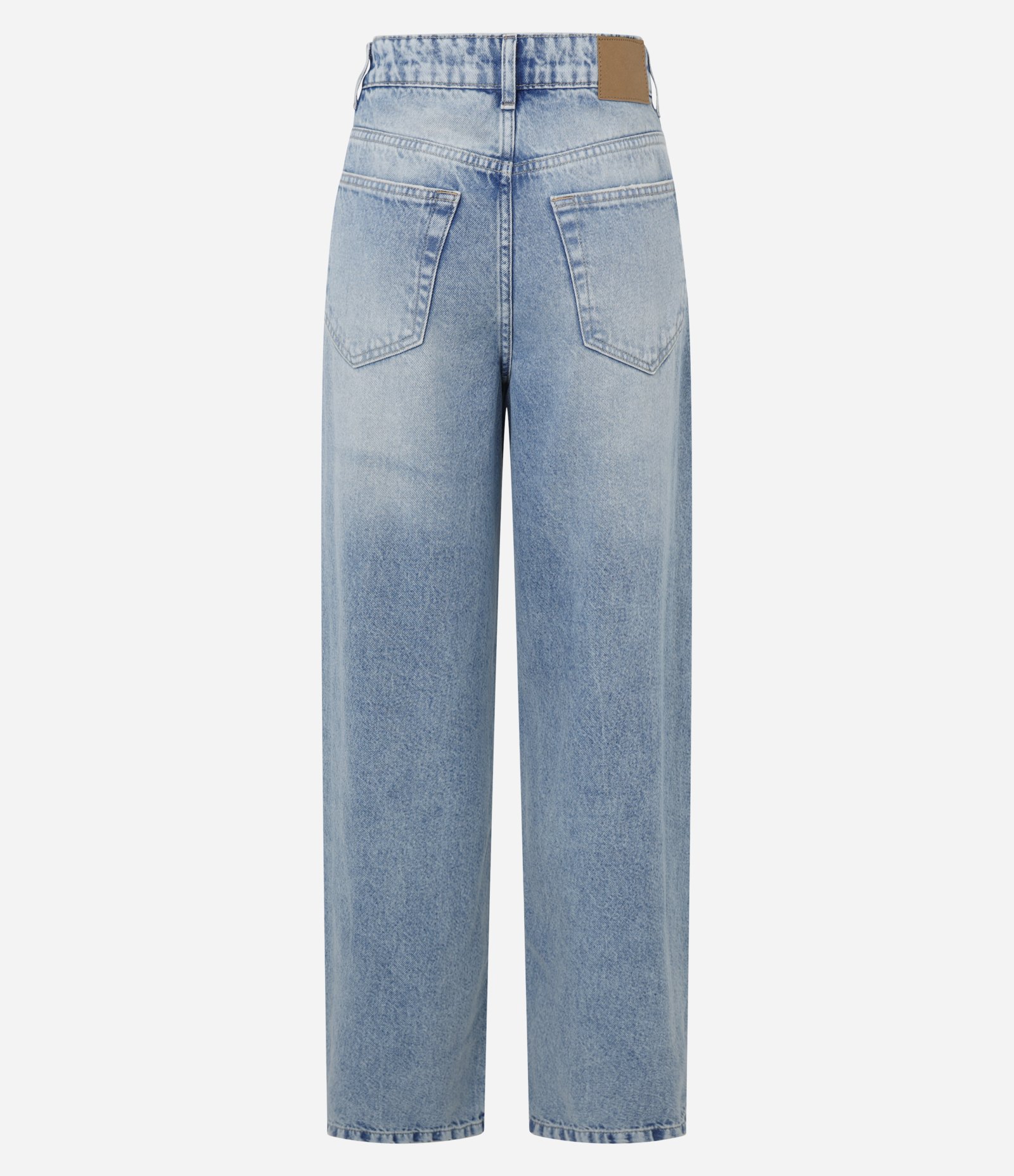 Calça Baggy em Jeans com Passantes e Bolsos Claro 7