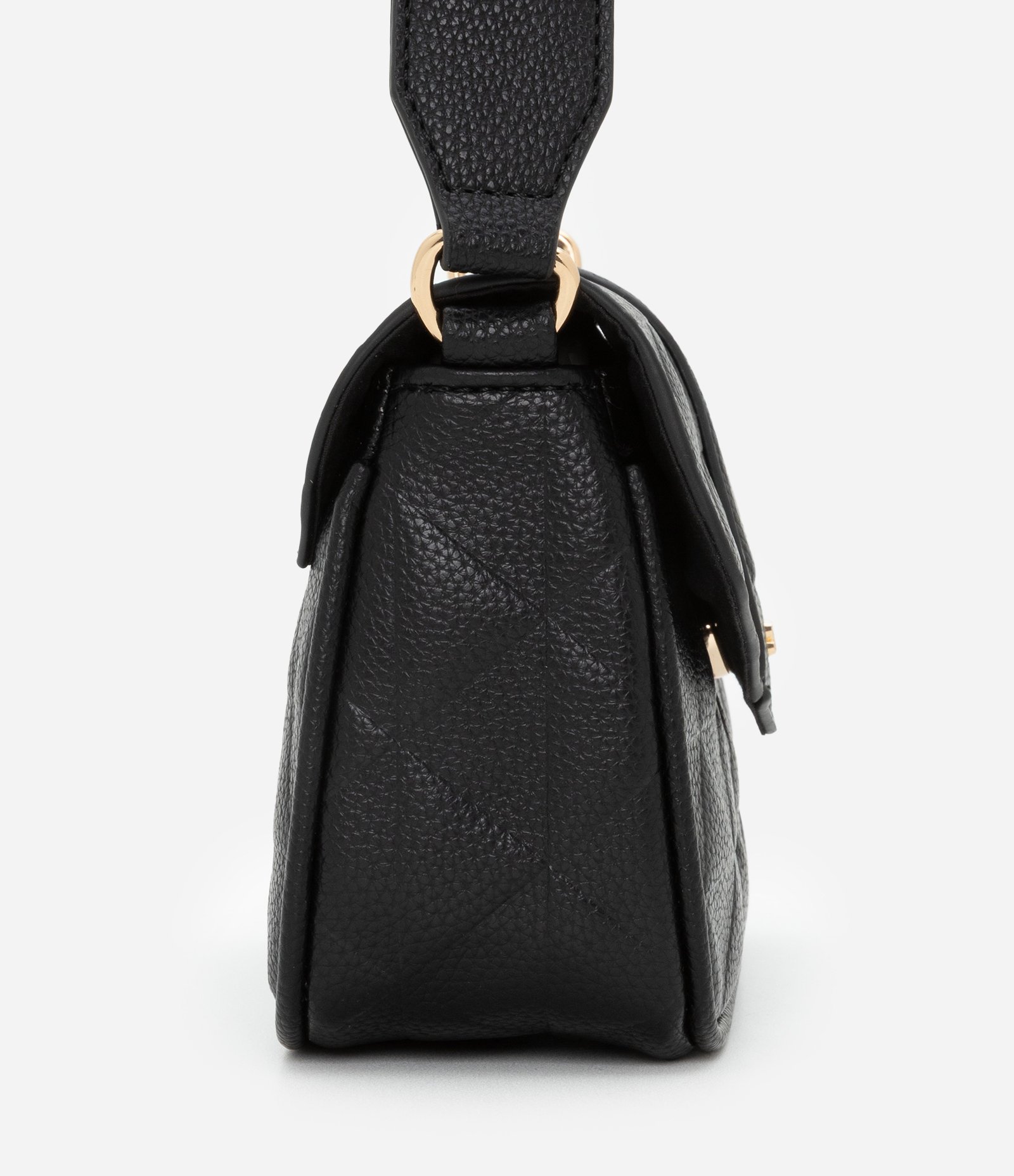 Bolsa Transversal Média com Tampa e Textura Embossed Preto 3