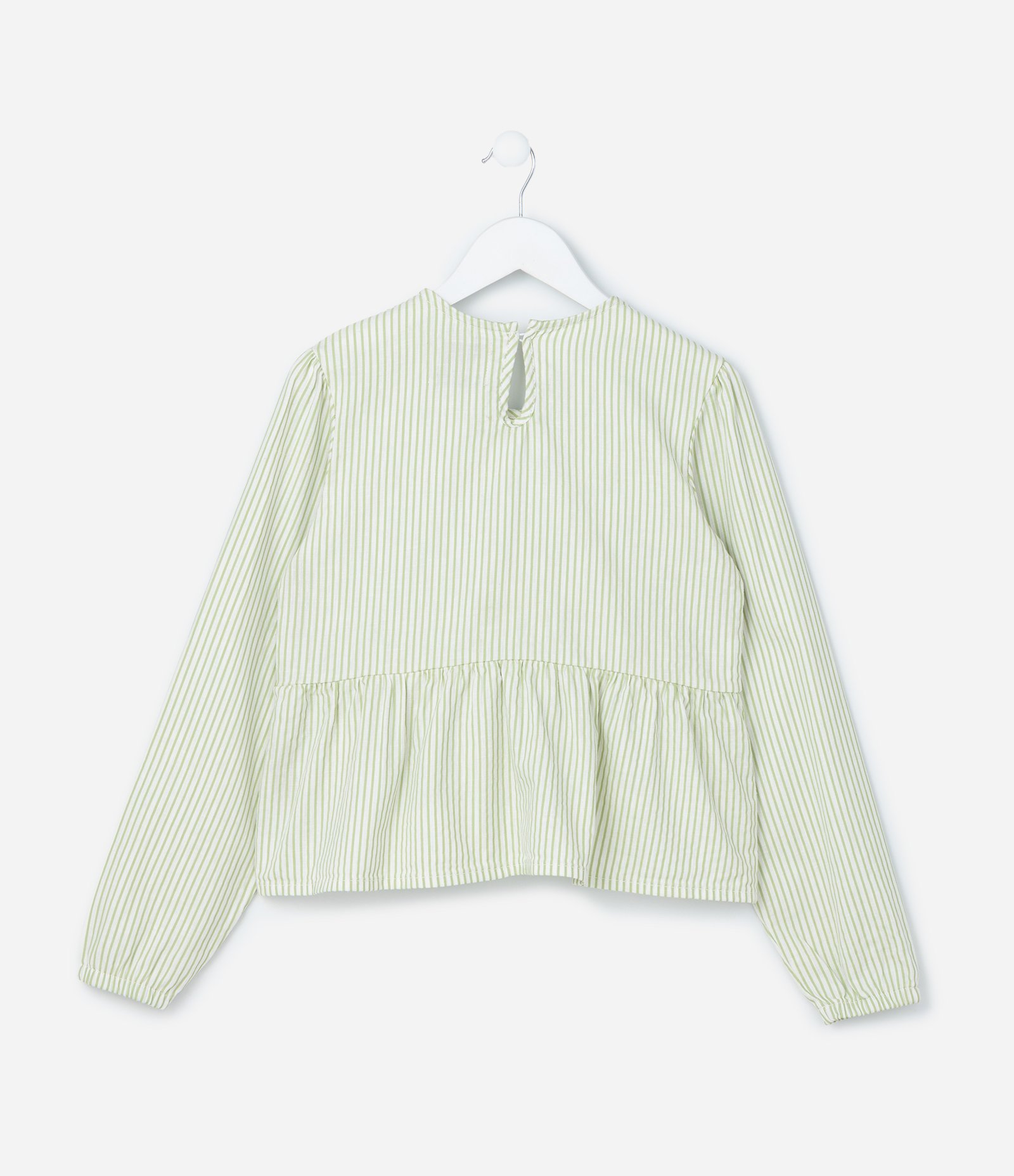 Blusa Infantil com Lacinhos e Listras - Tam 5 a 14 Anos Verde 3