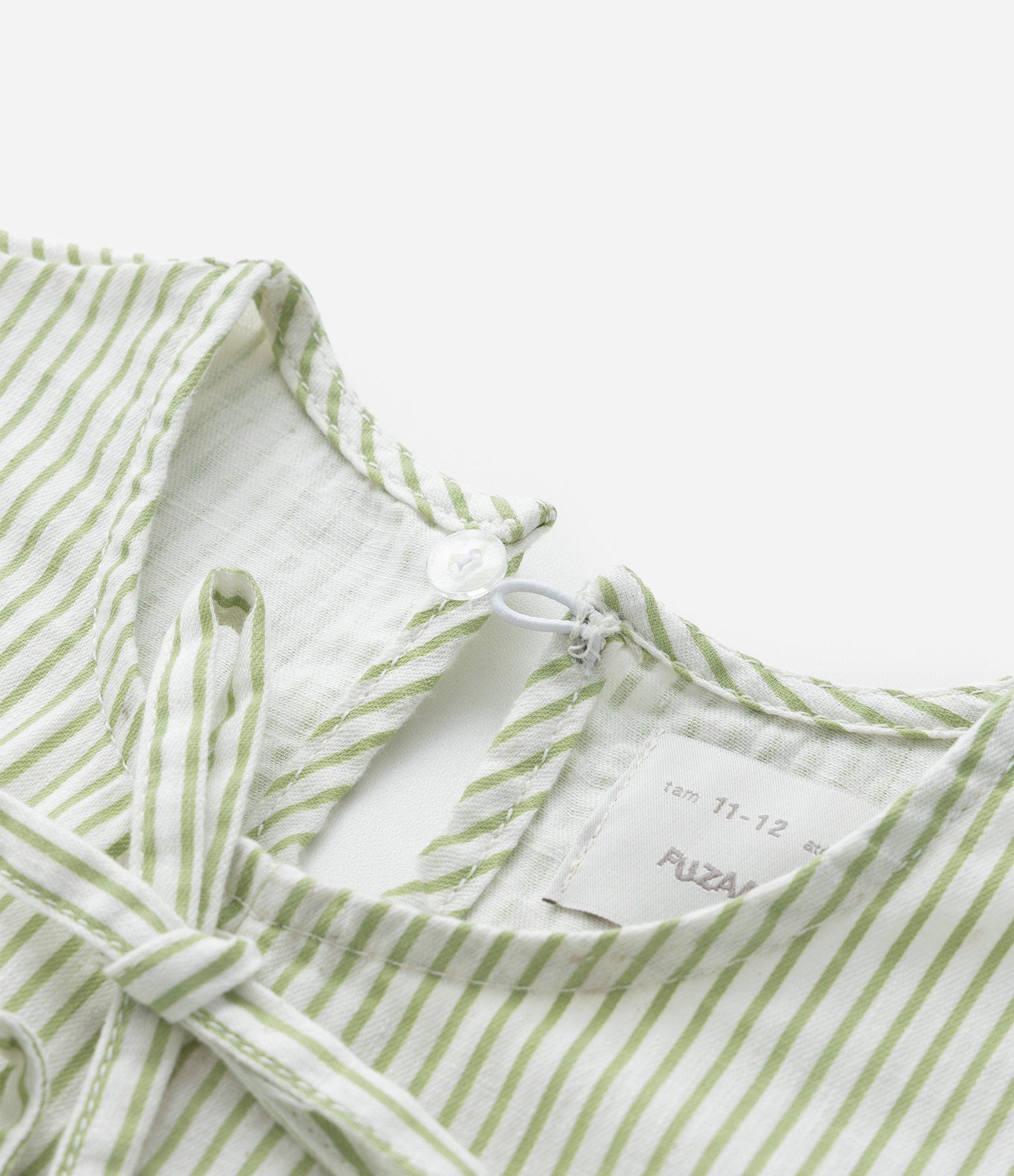 Blusa Infantil com Lacinhos e Listras - Tam 5 a 14 Anos Verde 5