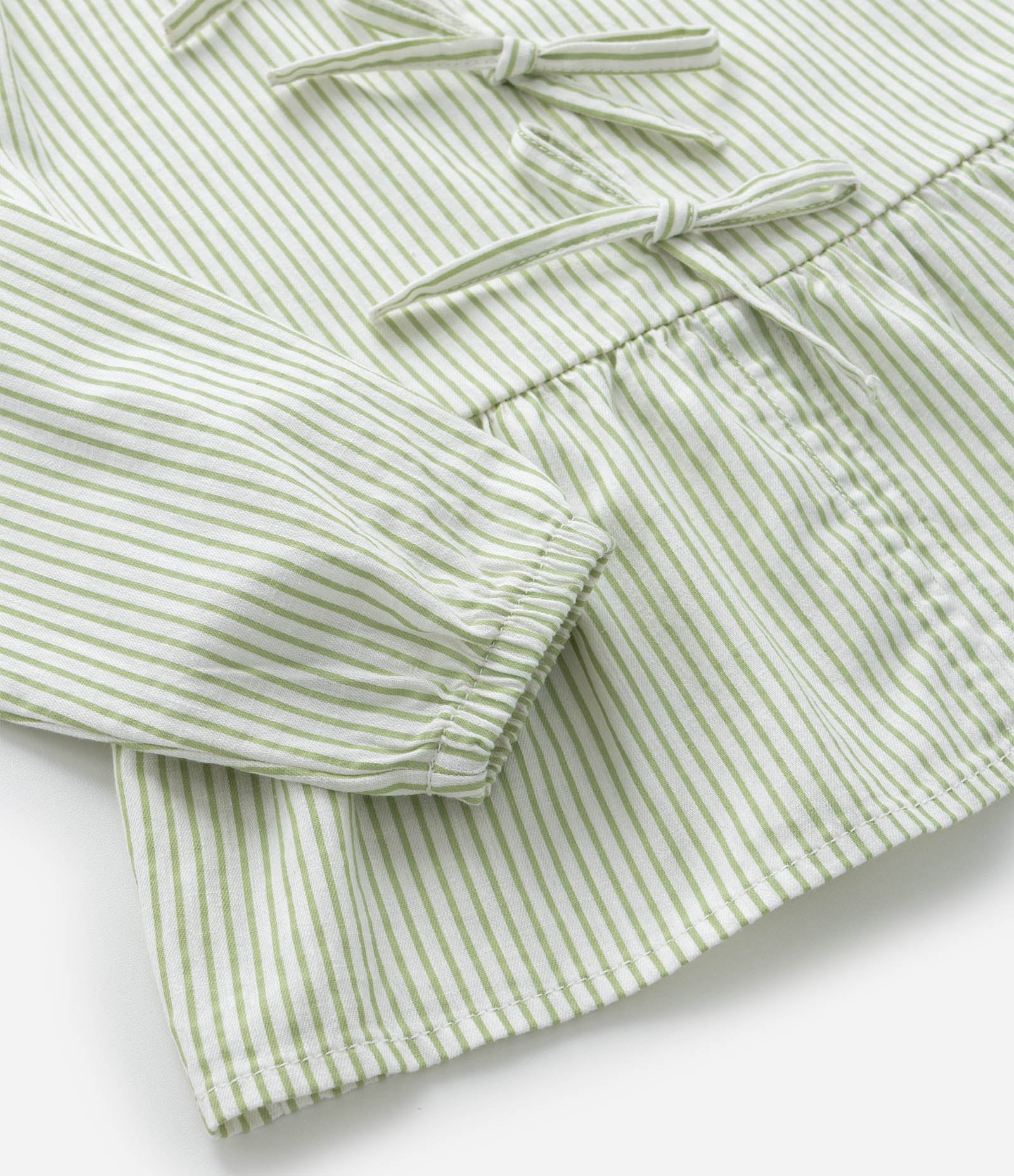 Blusa Infantil com Lacinhos e Listras - Tam 5 a 14 Anos Verde 6