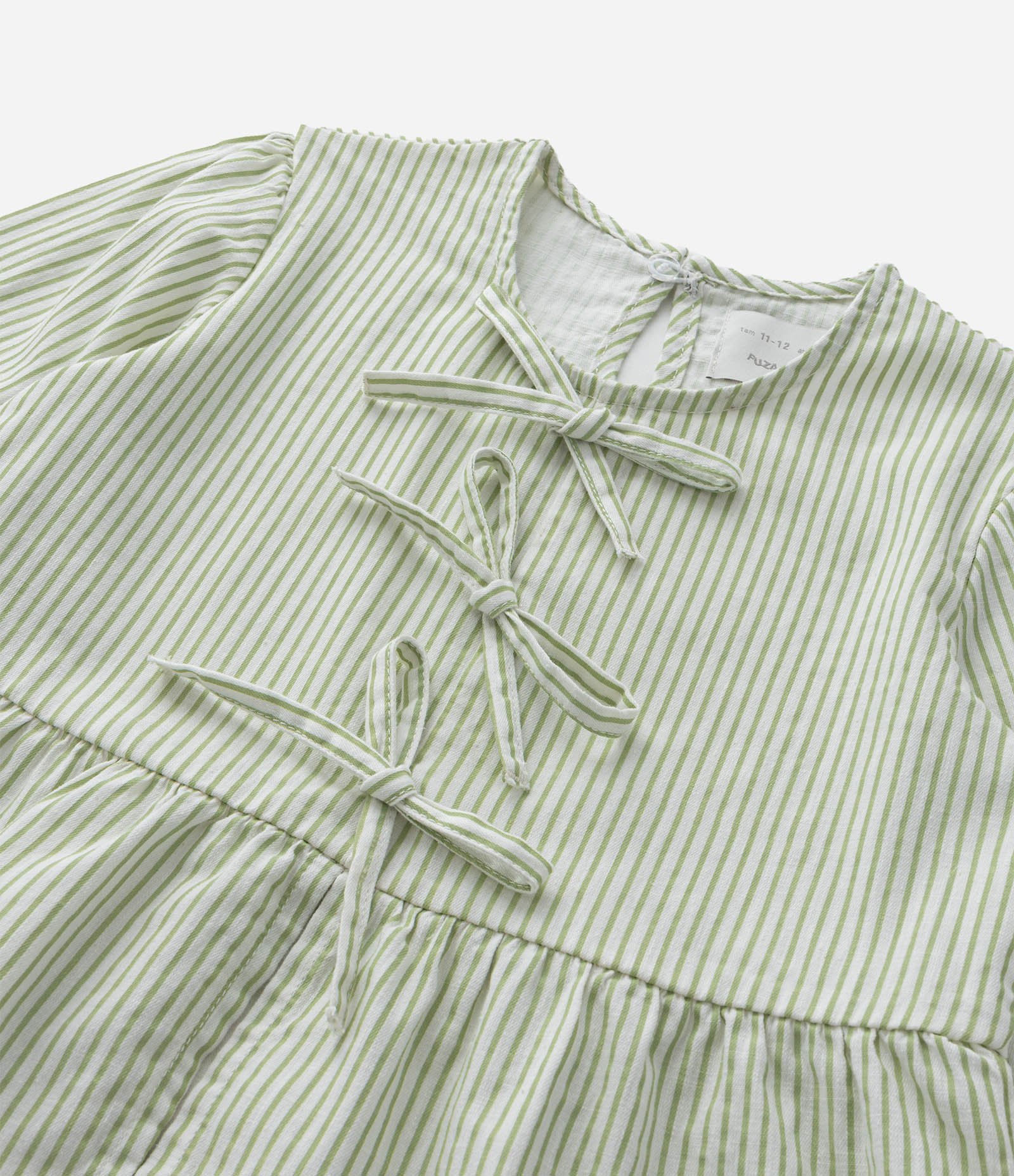 Blusa Infantil com Lacinhos e Listras - Tam 5 a 14 Anos Verde 7