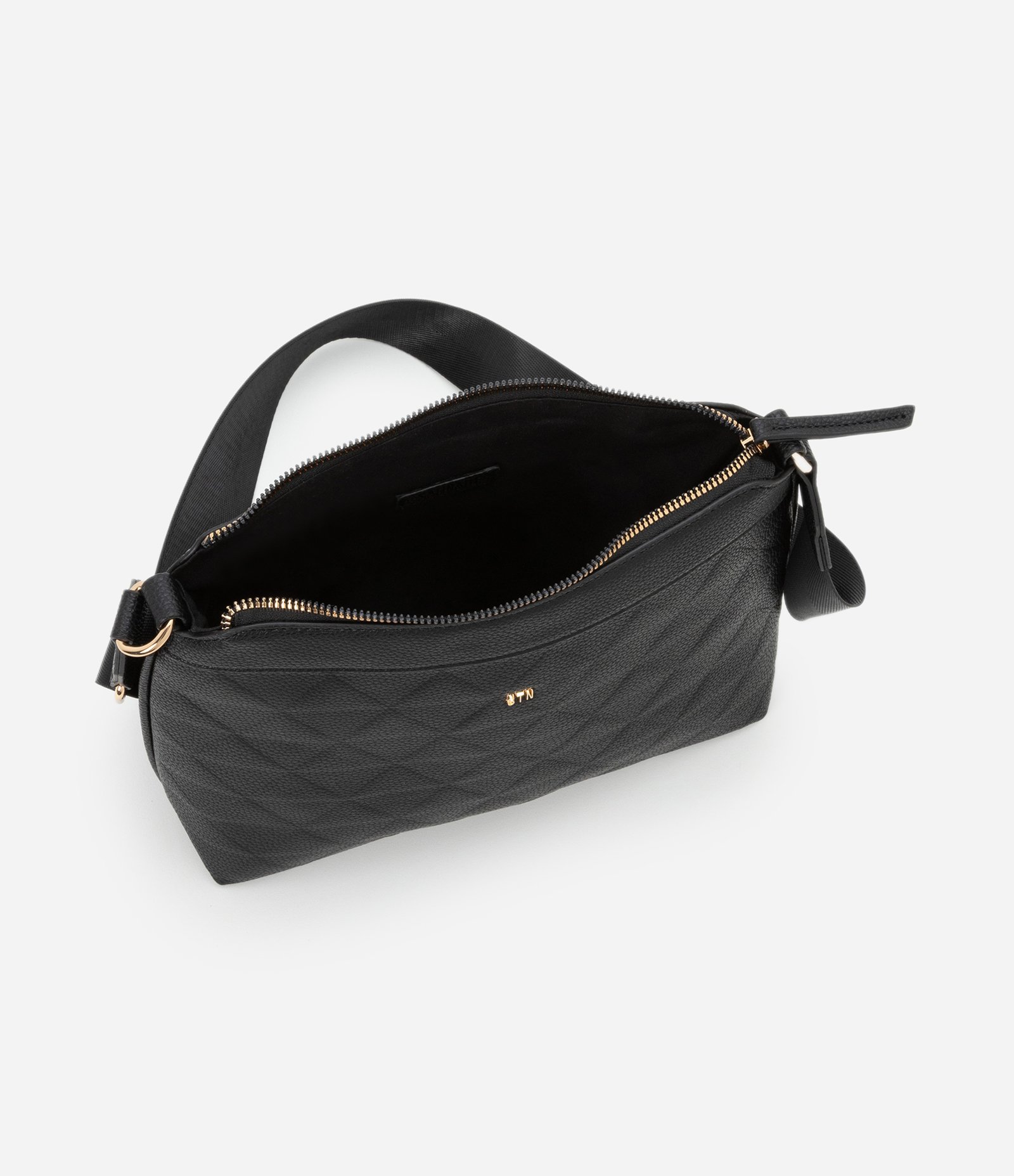 Bolsa Transversal Postman Média com Efeito Embossed e Alça de Gorgorão Preto 4