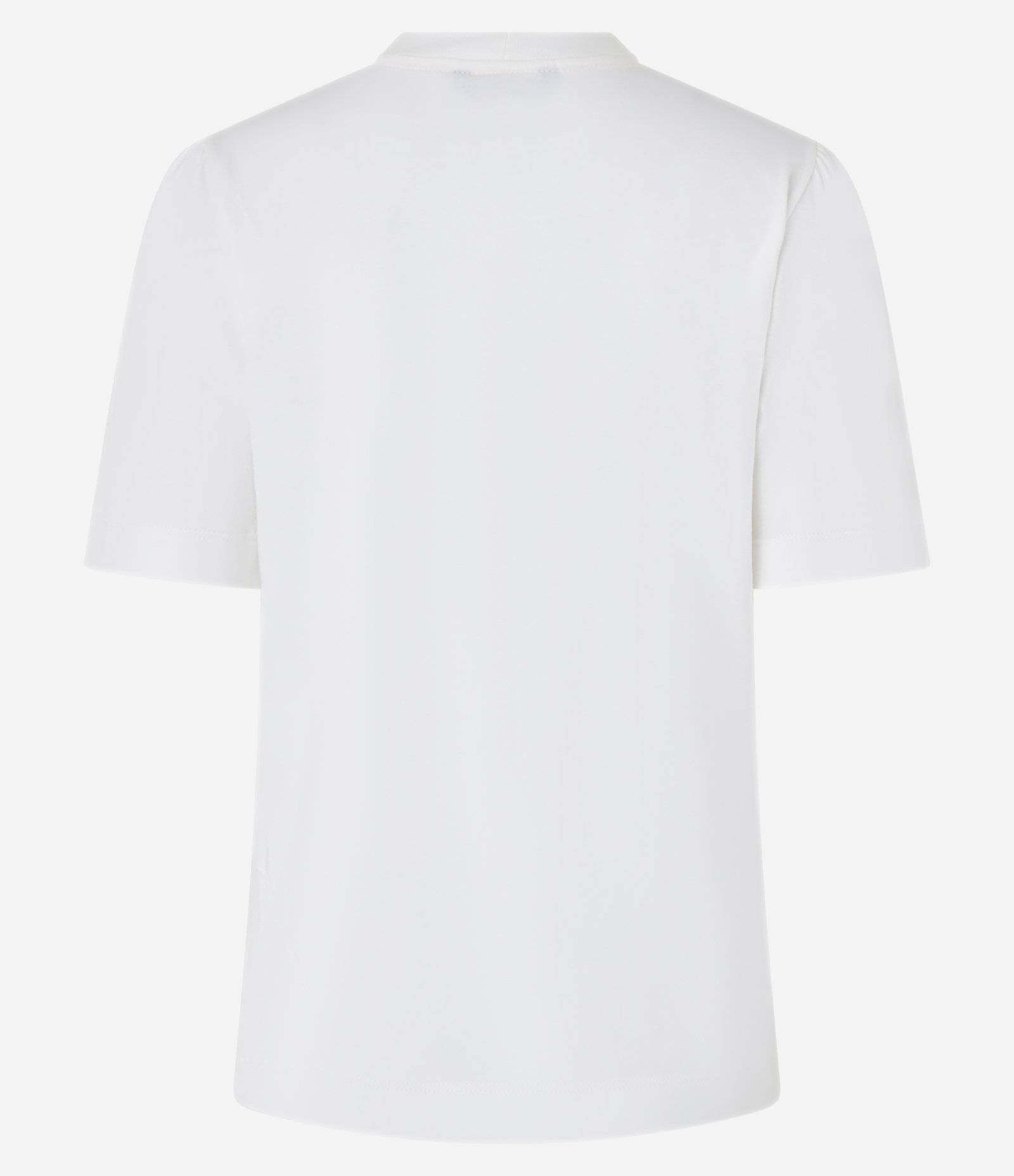 Camiseta Slim em Algodão com Estampa Localizada Coração e Manga com Frufru Off White 8