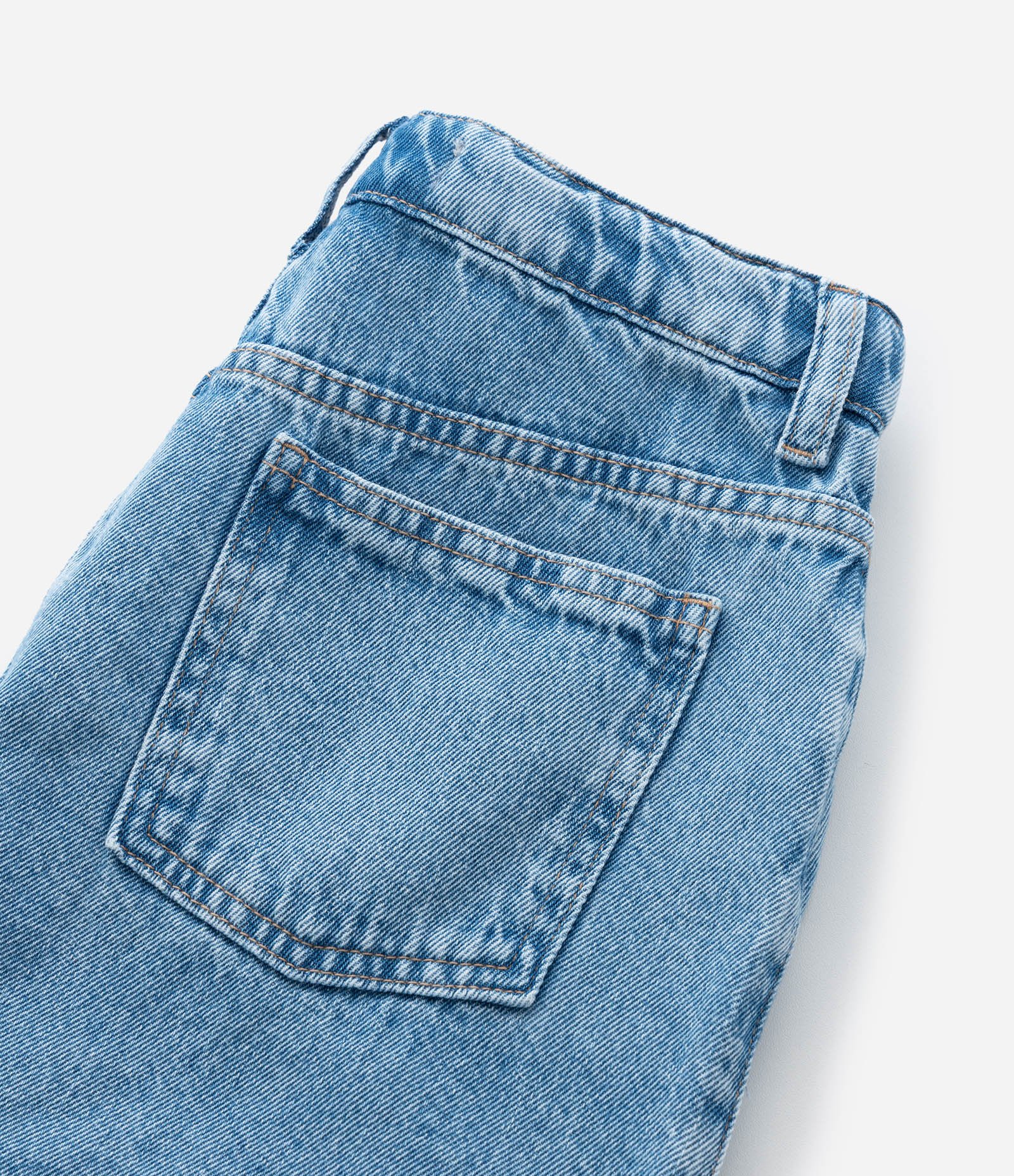 Saia Infantil Jeans com Puídos em Forma de Coração - Tam 7 a 14 Anos Azul 4