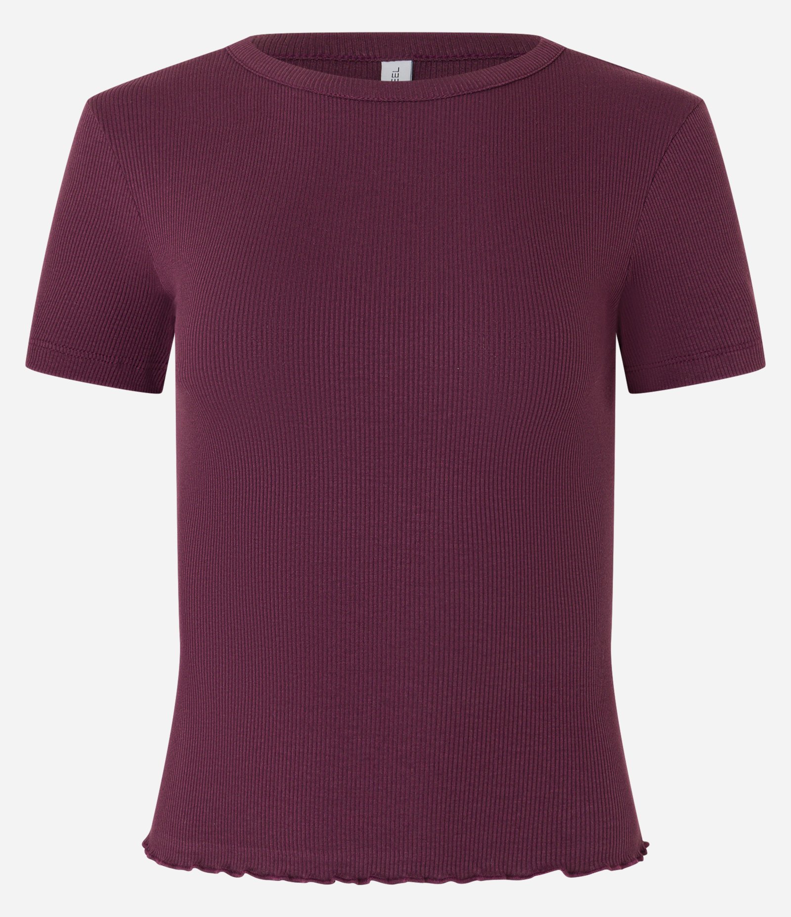 Blusa Básica Texturizada em Viscose com Acabamento Frufru Marrom 5