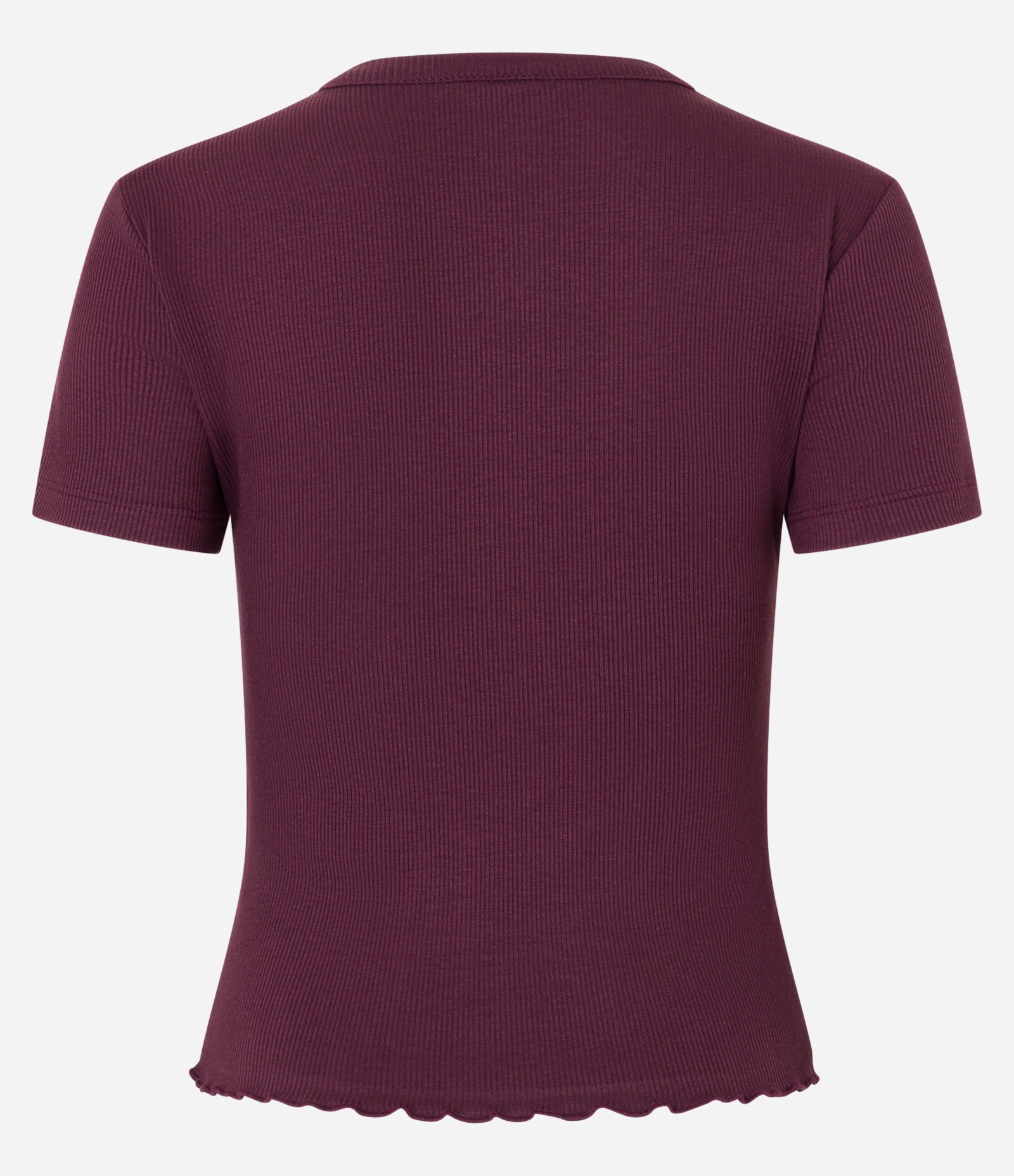 Blusa Básica Texturizada em Viscose com Acabamento Frufru Marrom 7