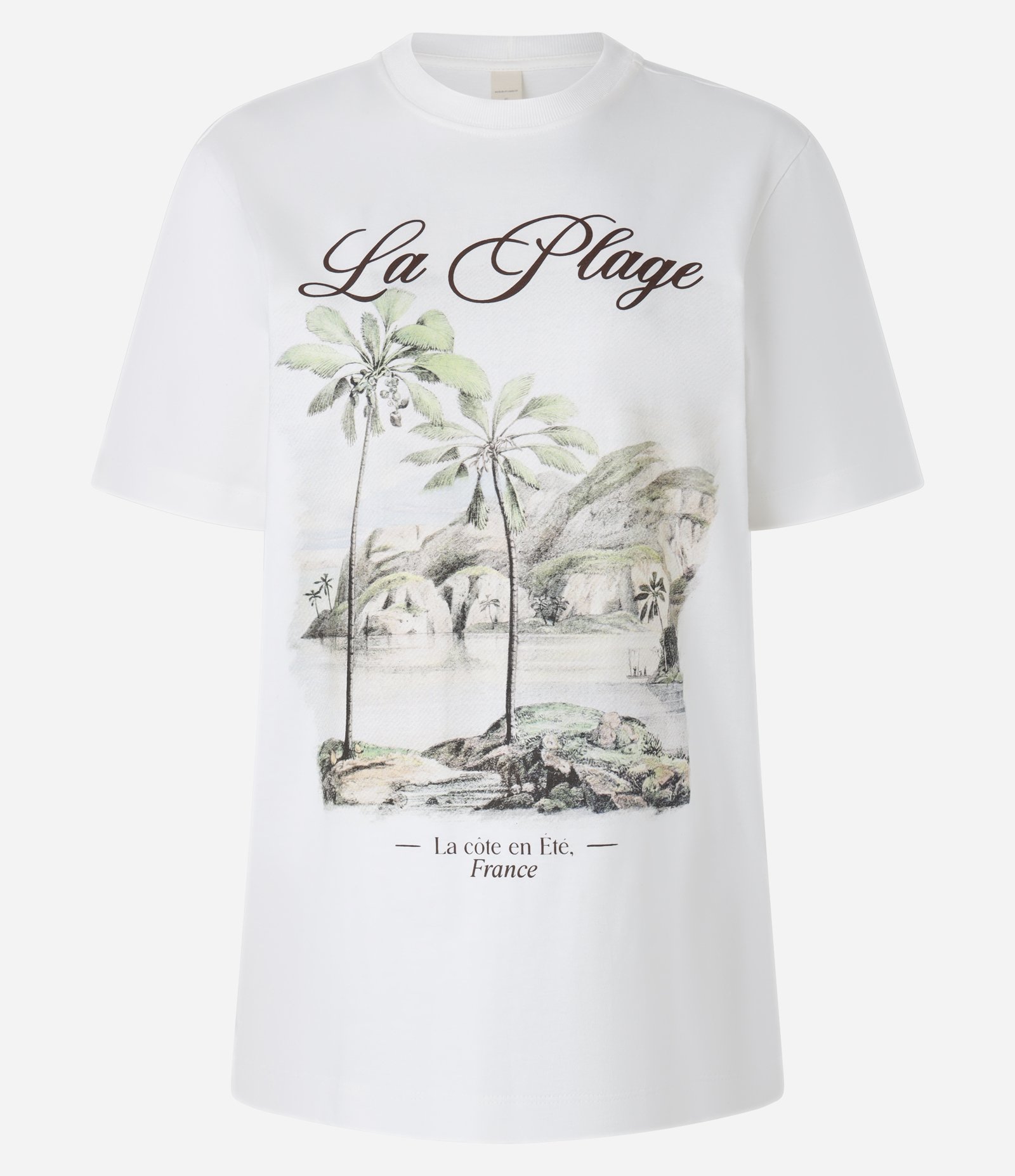 Camiseta em Algodão com Estampa La Plage Branco 5