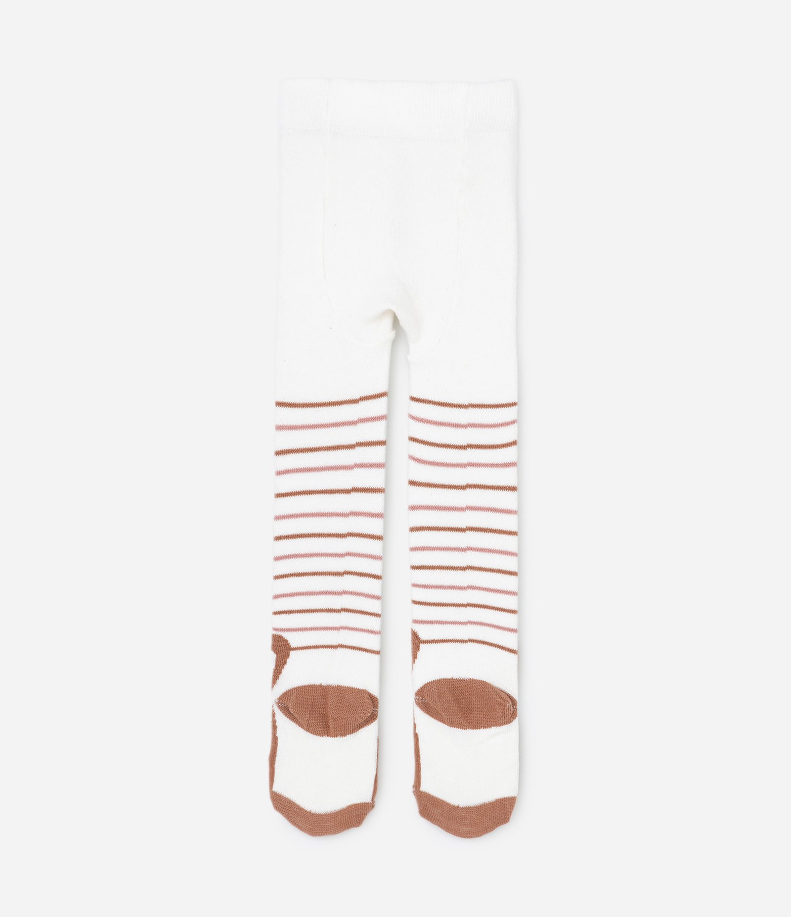 Meia Calça Infantil com Estampa Bichinho e Listras - Tam 0 a 12 meses Bege 2