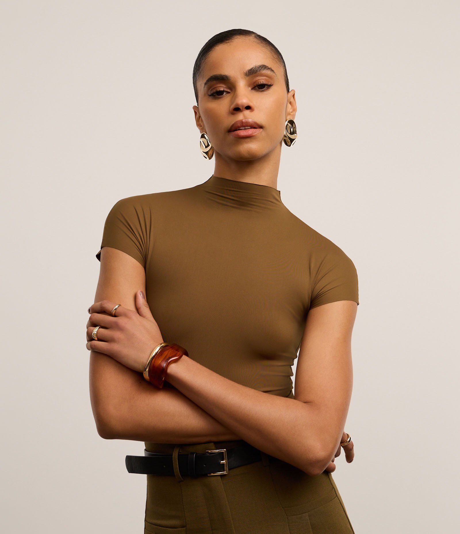 Body em Microfibra com Golinha Média Verde 1