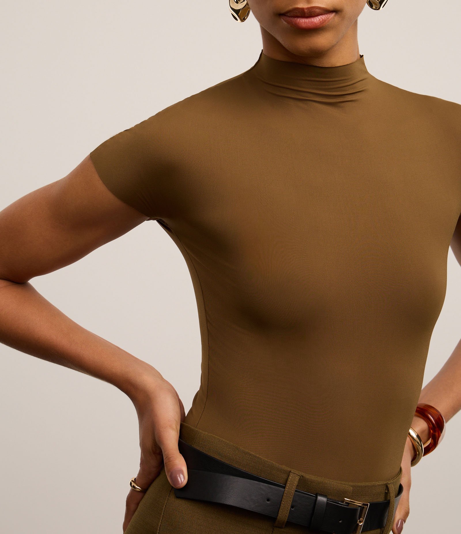 Body em Microfibra com Golinha Média Verde 6