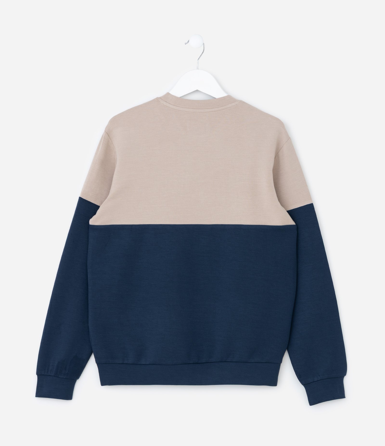 Casaco Infantil em Modal Bicolor - Tam 5 a 14 Anos Bege/Azul 2