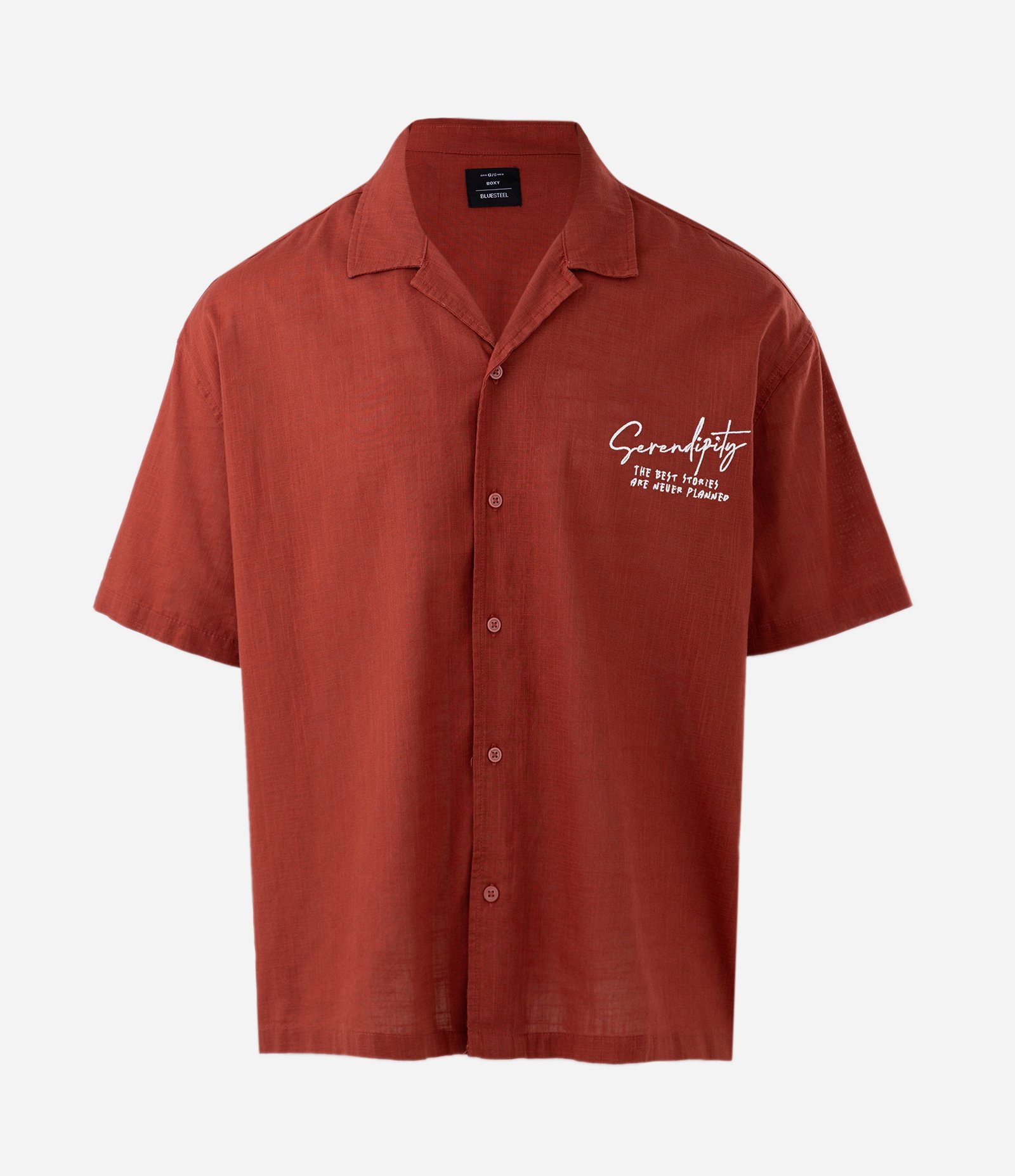 Camisa Boxy em Tricoline com Estampa Lettering e Bordado Vermelho 6