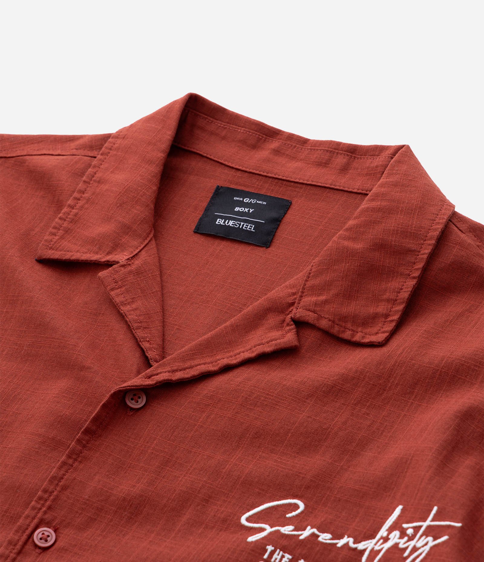 Camisa Boxy em Tricoline com Estampa Lettering e Bordado Vermelho 8