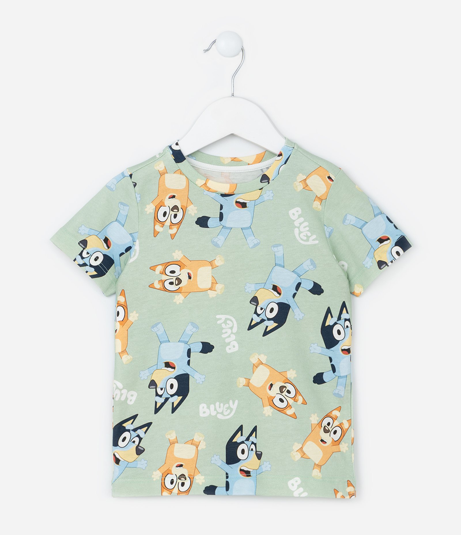 Pijama Curto Infantil com Estampa Bluey Verde 2