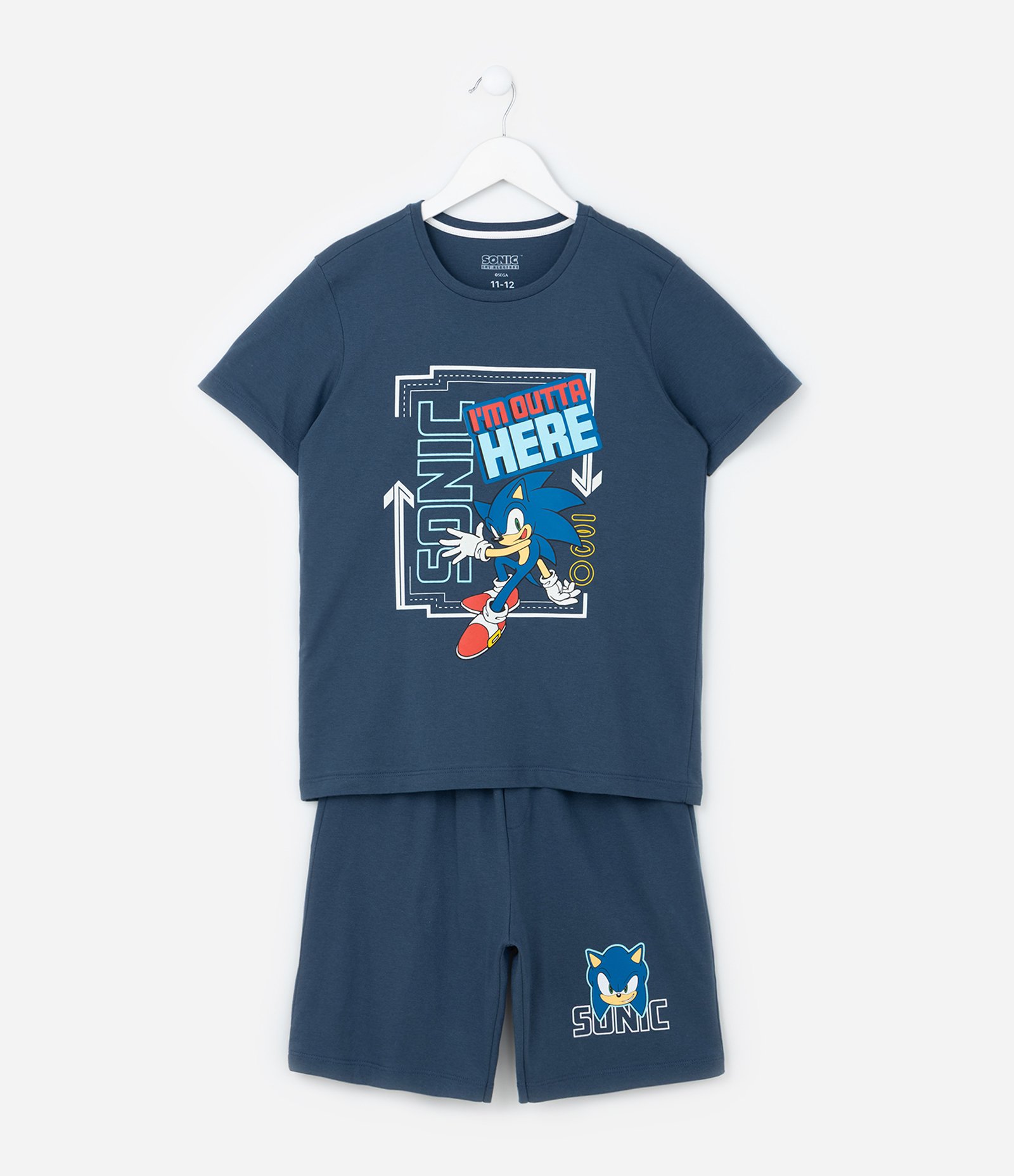 Pijama Infantil com Estampa do Sonic - Tam 5 a 14 Anos Azul 1
