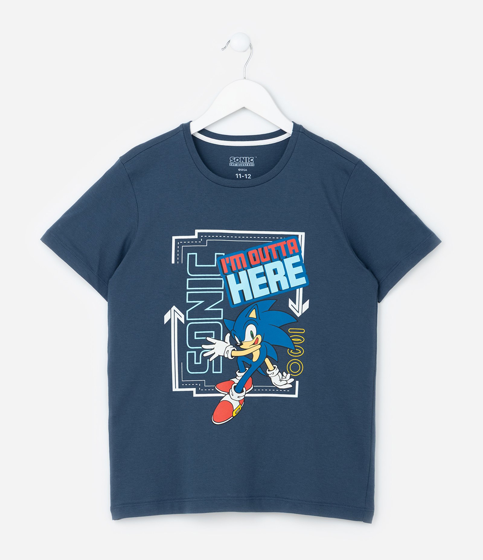 Pijama Infantil com Estampa do Sonic - Tam 5 a 14 Anos Azul 2