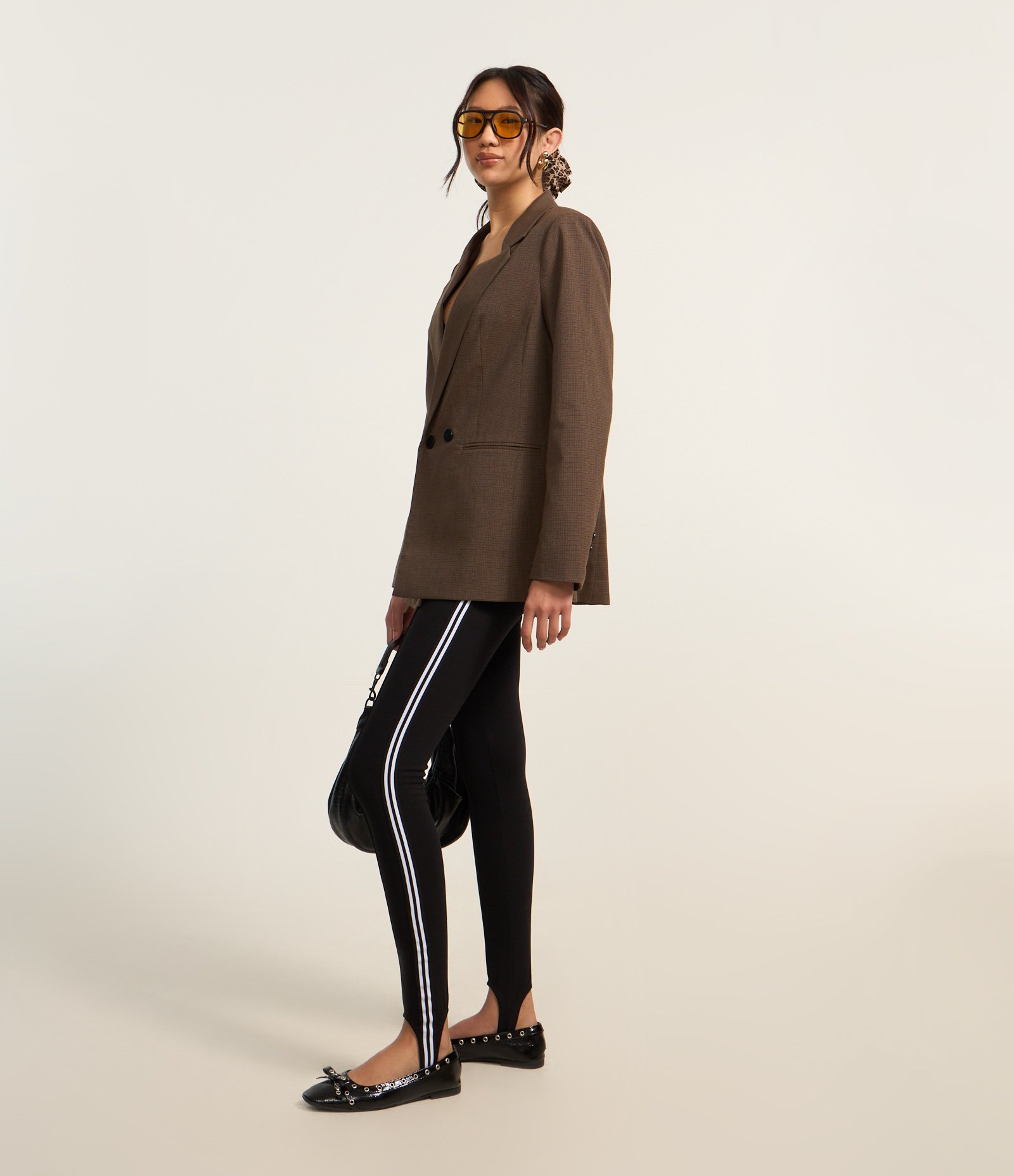 Calça Legging em Ribana com Pézinho Preto 3