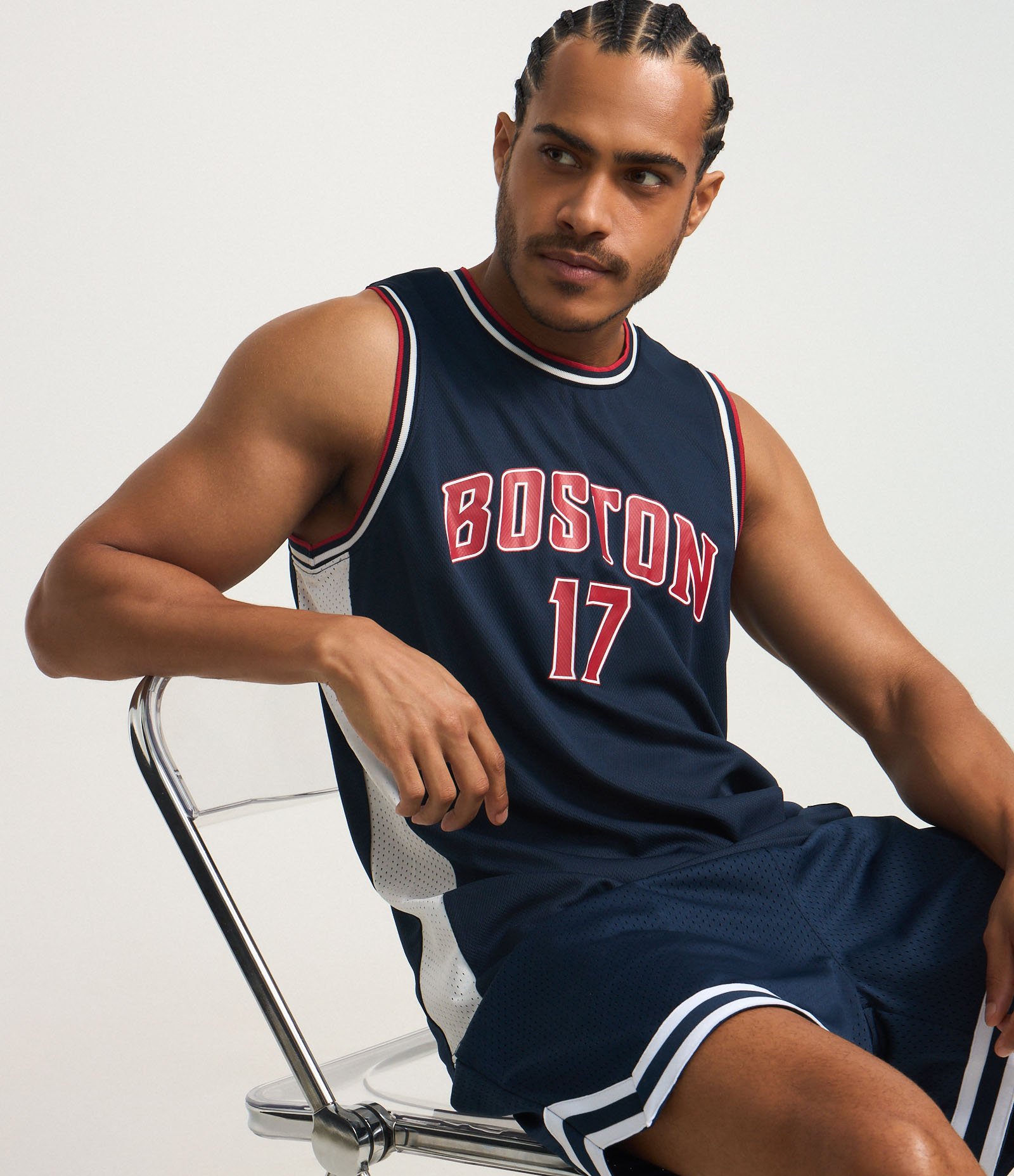 Bermuda Esportiva de Basquete com Tecnologia Dry e Listras na Barra Azul 3