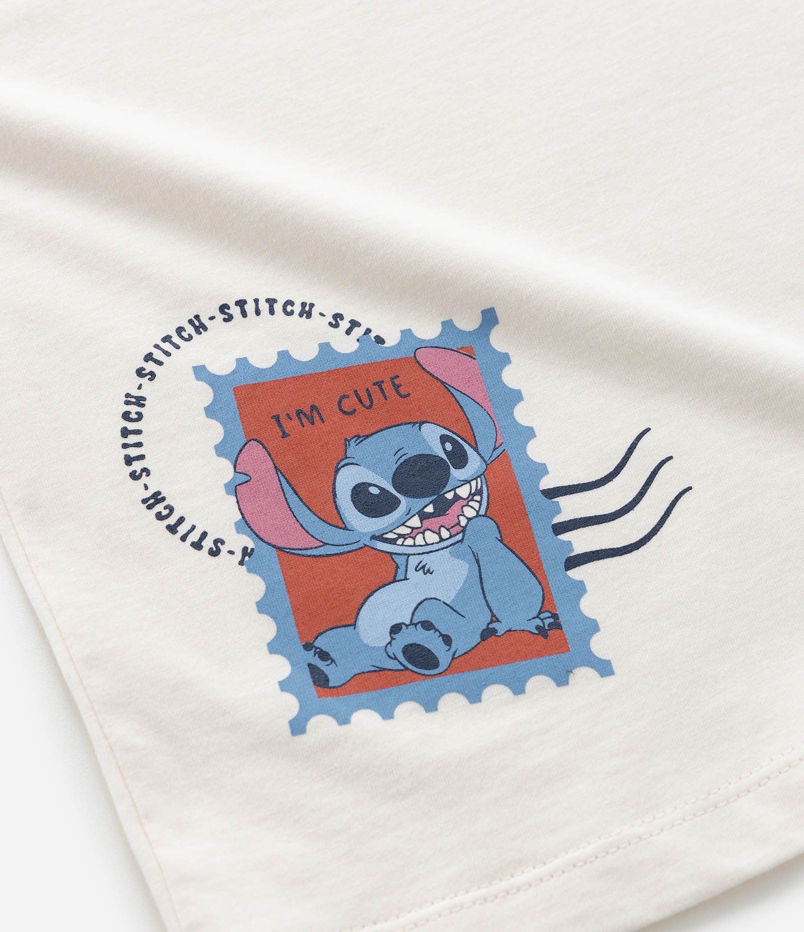 Pijama Infantil com Estampa do Stitch Ohana - Tam 2 a 14 Anos Bege/Azul 9