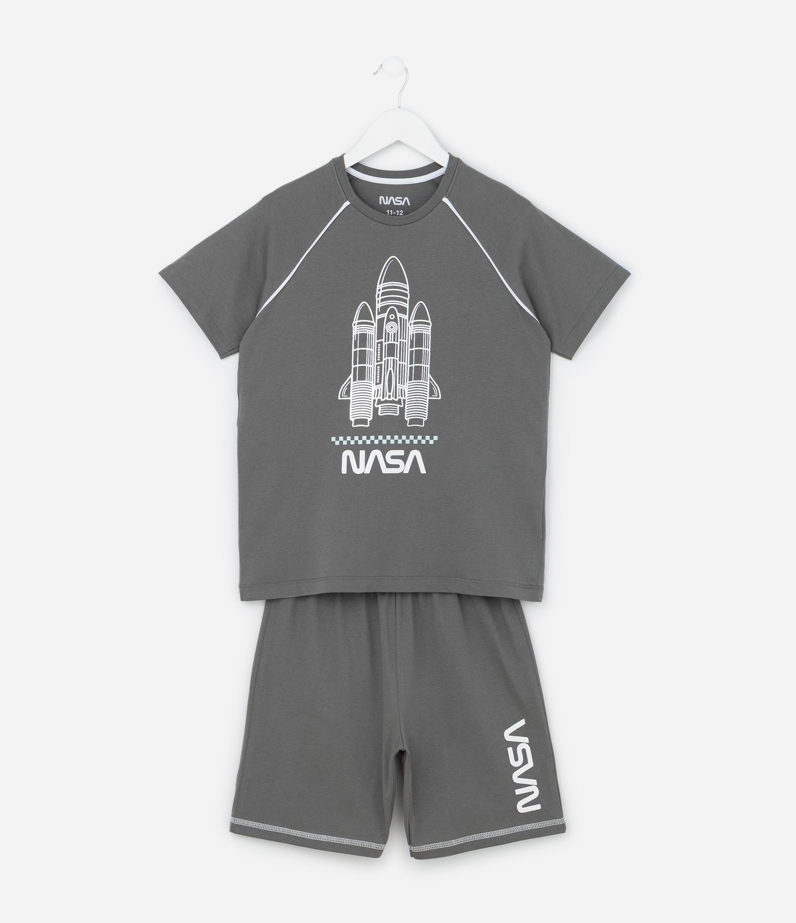 Pijama Infantil com Estampa NASA - Tam 5 a 14 Anos Cinza 1