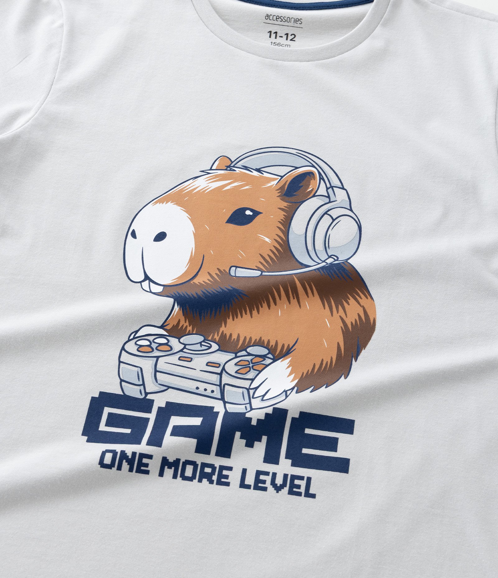 Pijama Infantil com Estampa Capivara Gamer - Tam 7 a 16 Anos Azul/Cinza 9