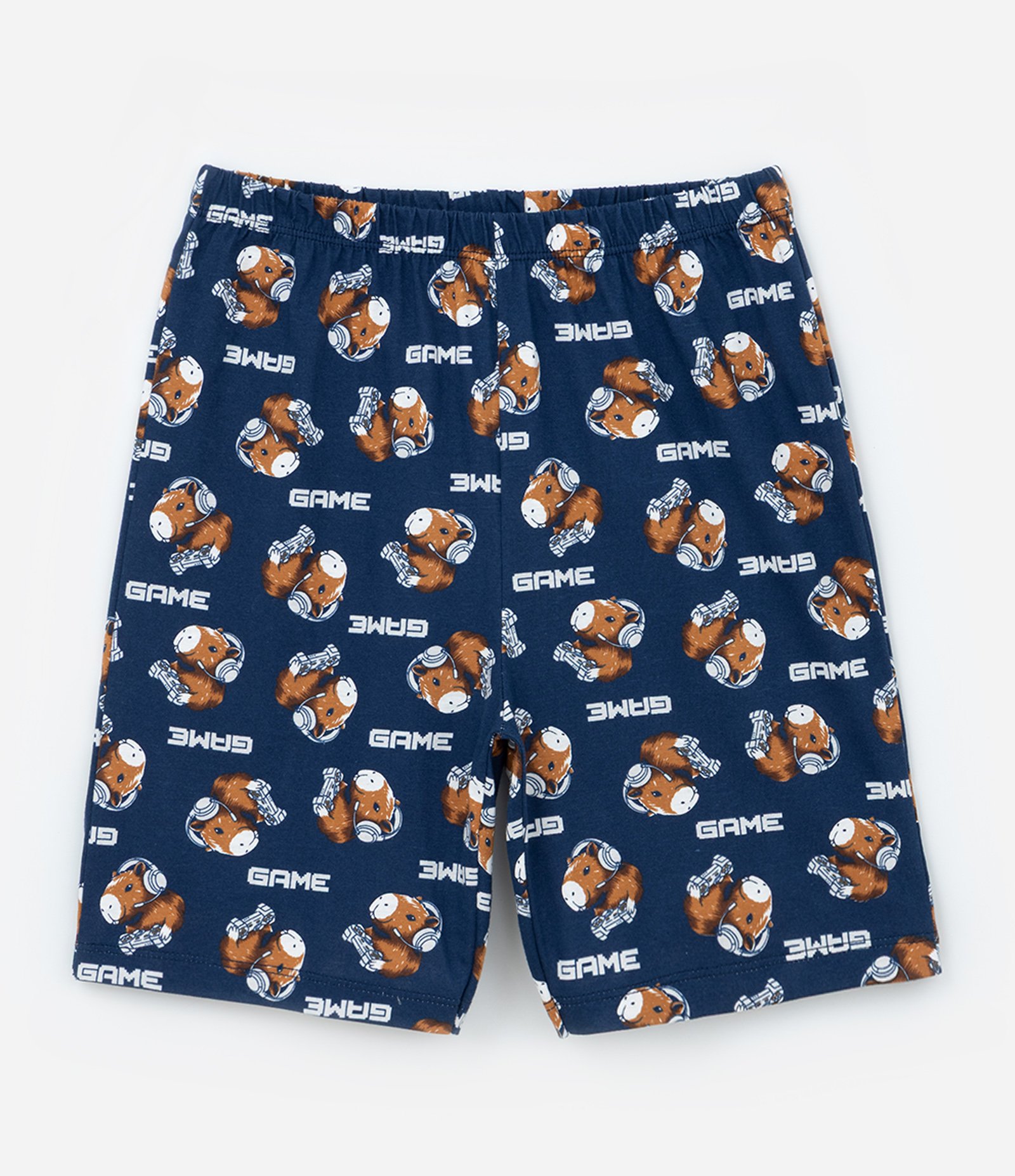 Pijama Infantil com Estampa Capivara Gamer - Tam 7 a 16 Anos Azul/Cinza 4