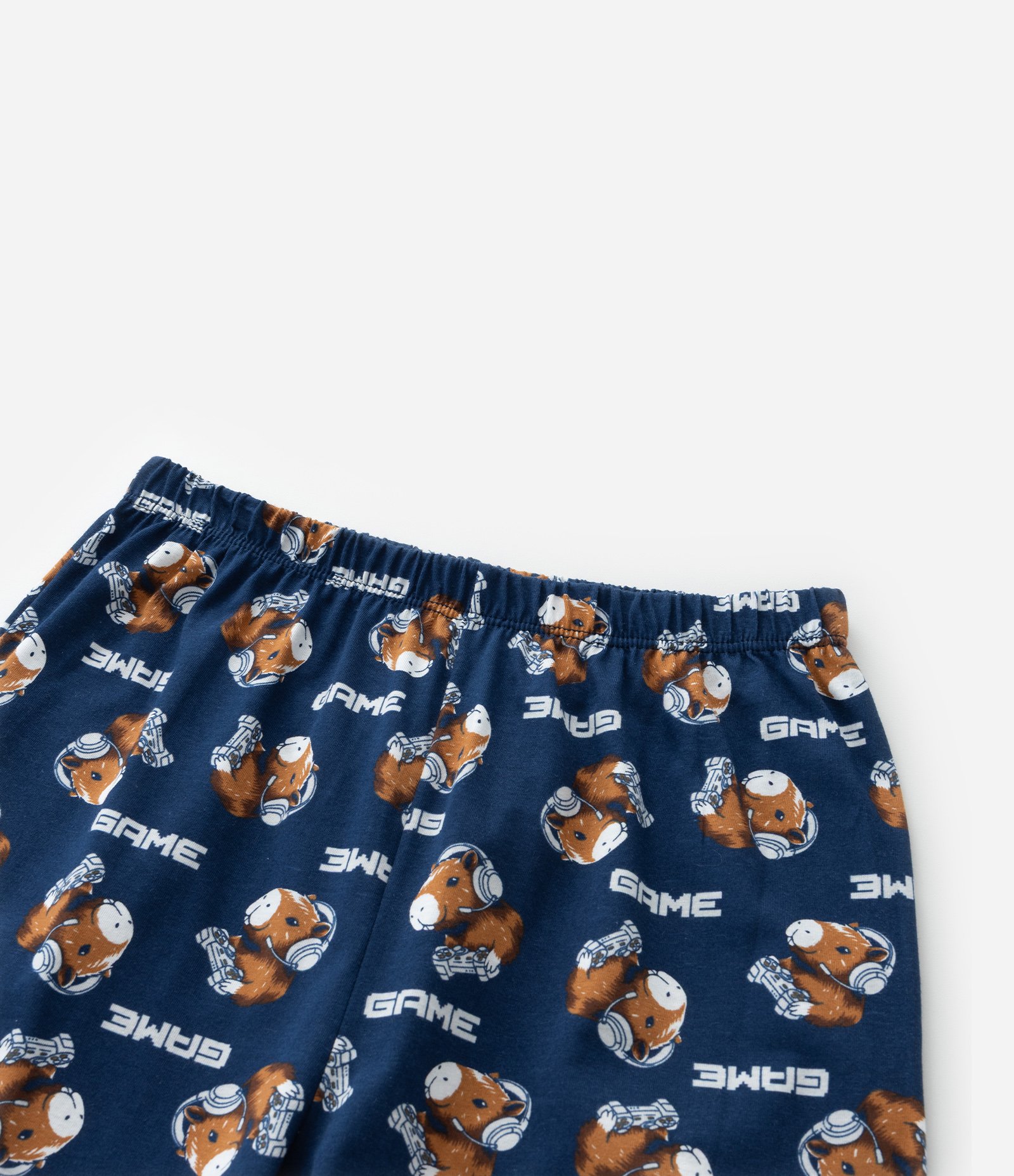 Pijama Infantil com Estampa Capivara Gamer - Tam 7 a 16 Anos Azul/Cinza 7